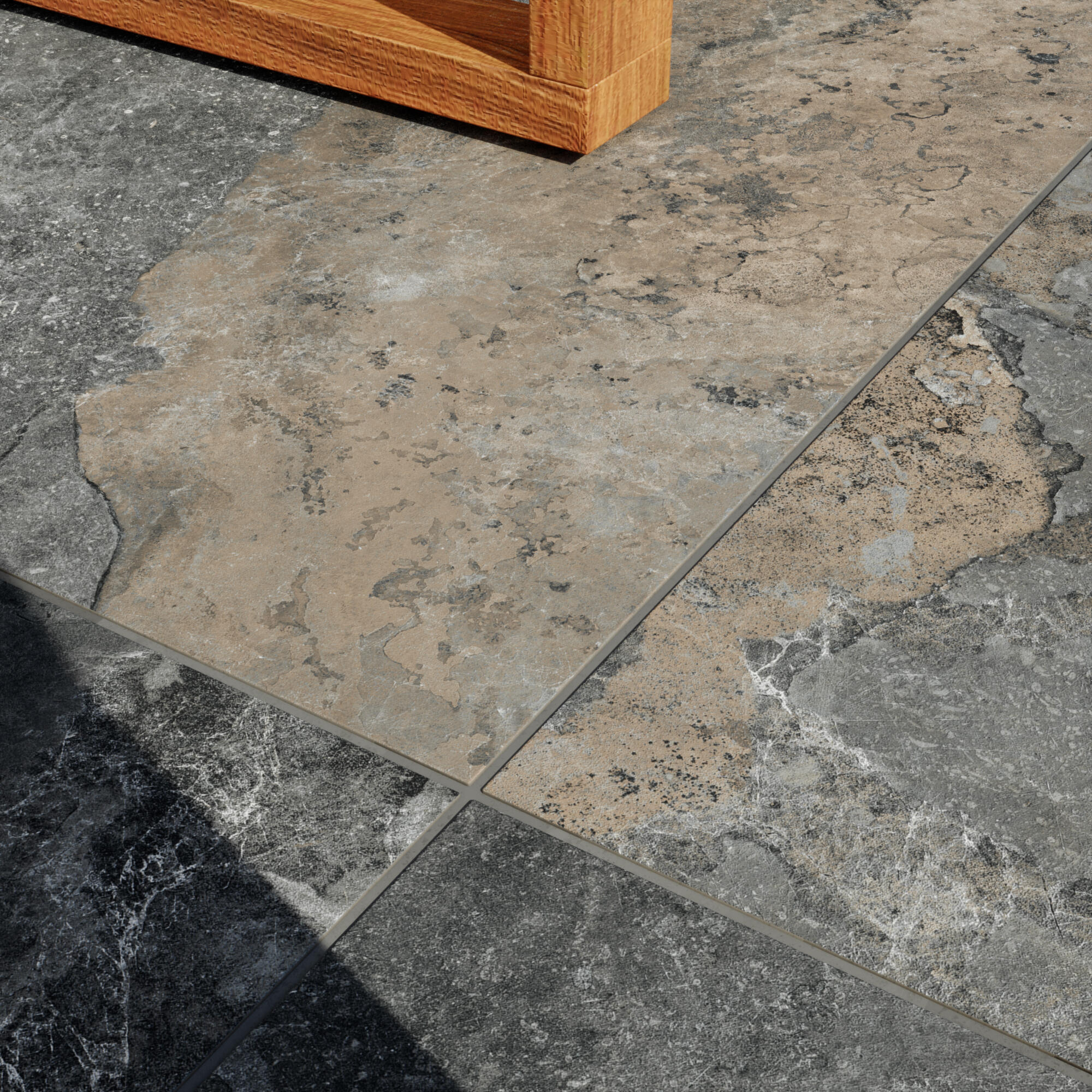Carrelage sol extérieur effet pierre multicouleur Ulmo l.59.5 x L.59.5 cm x Ep.9 - 5