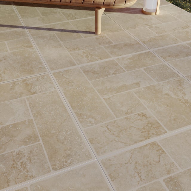 Carrelage sol extérieur effet pierre multi beige Lakos l.60 x L.60 cm ARTENS
