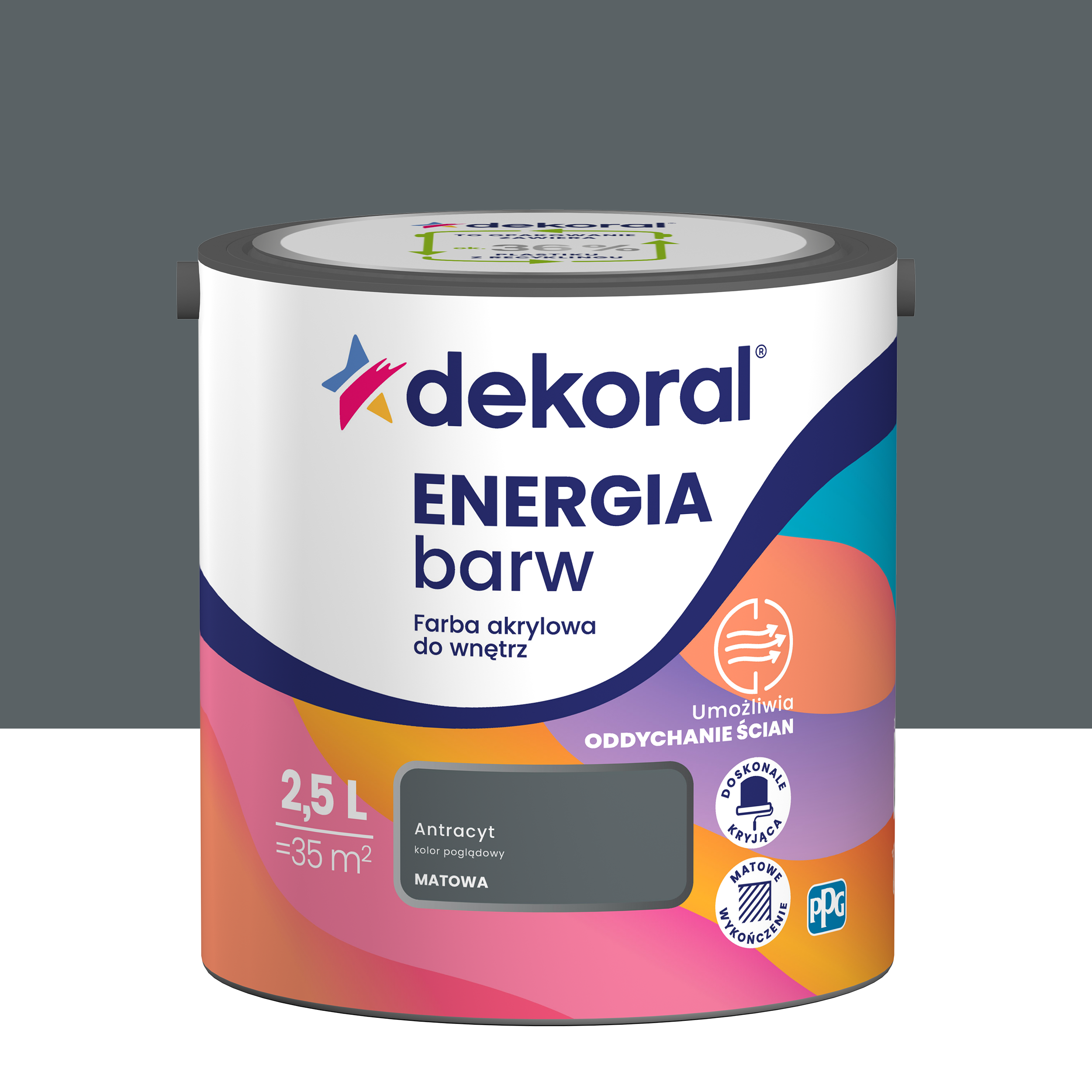 Farba Dekoral Energia barw Antracyt 2.5 l
