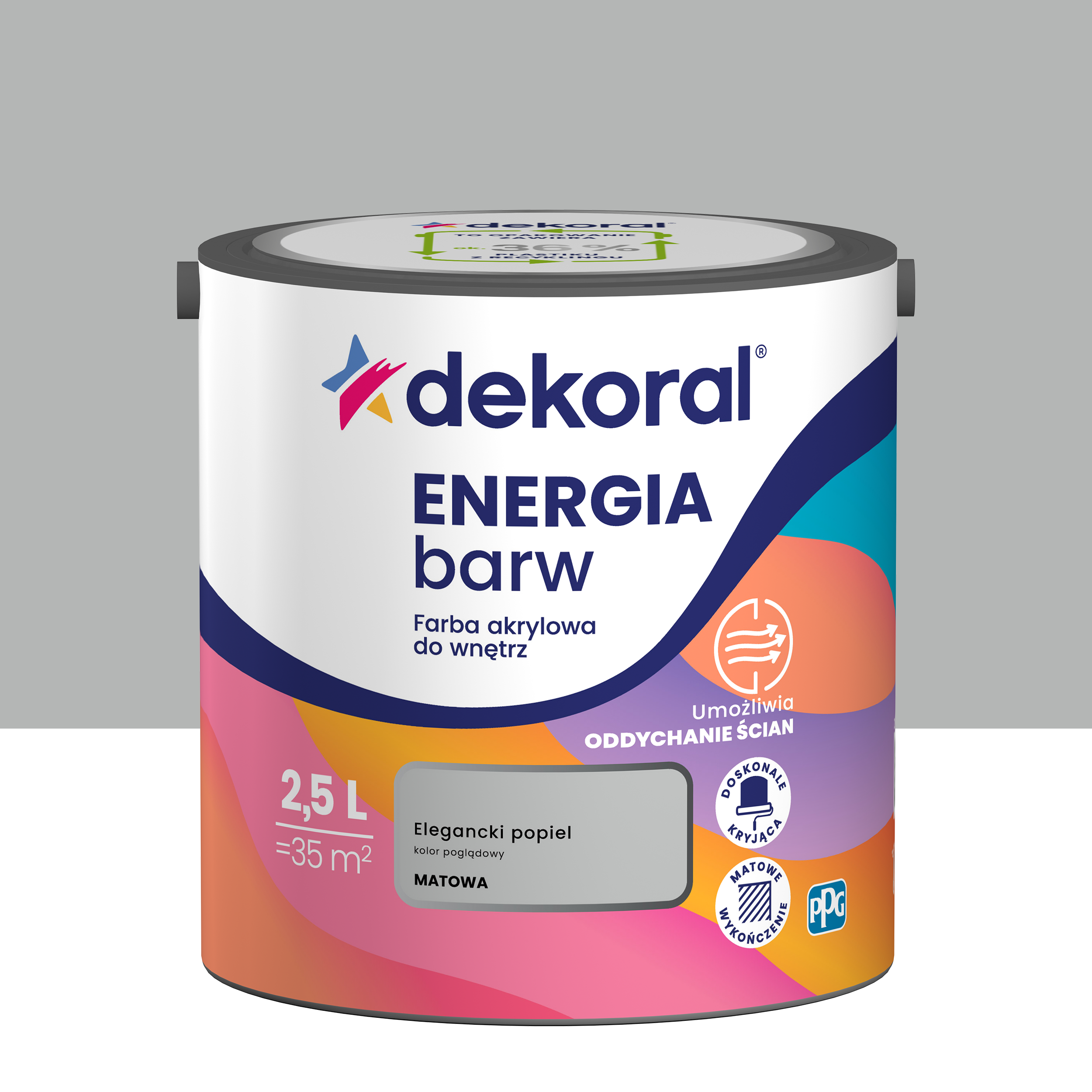 Farba Dekoral Energia barw Elegancki Popiel 2.5 l