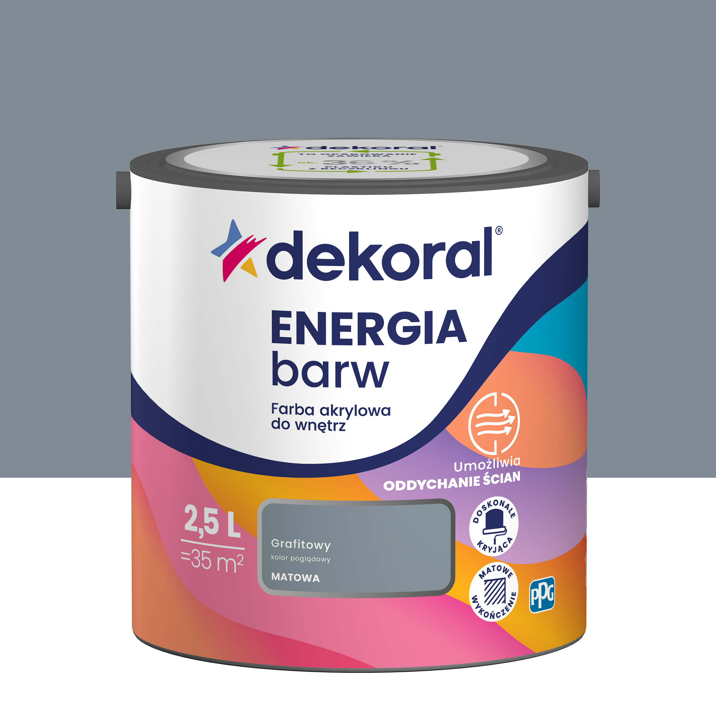 Farba Dekoral Energia barw Grafitowy 2.5 l