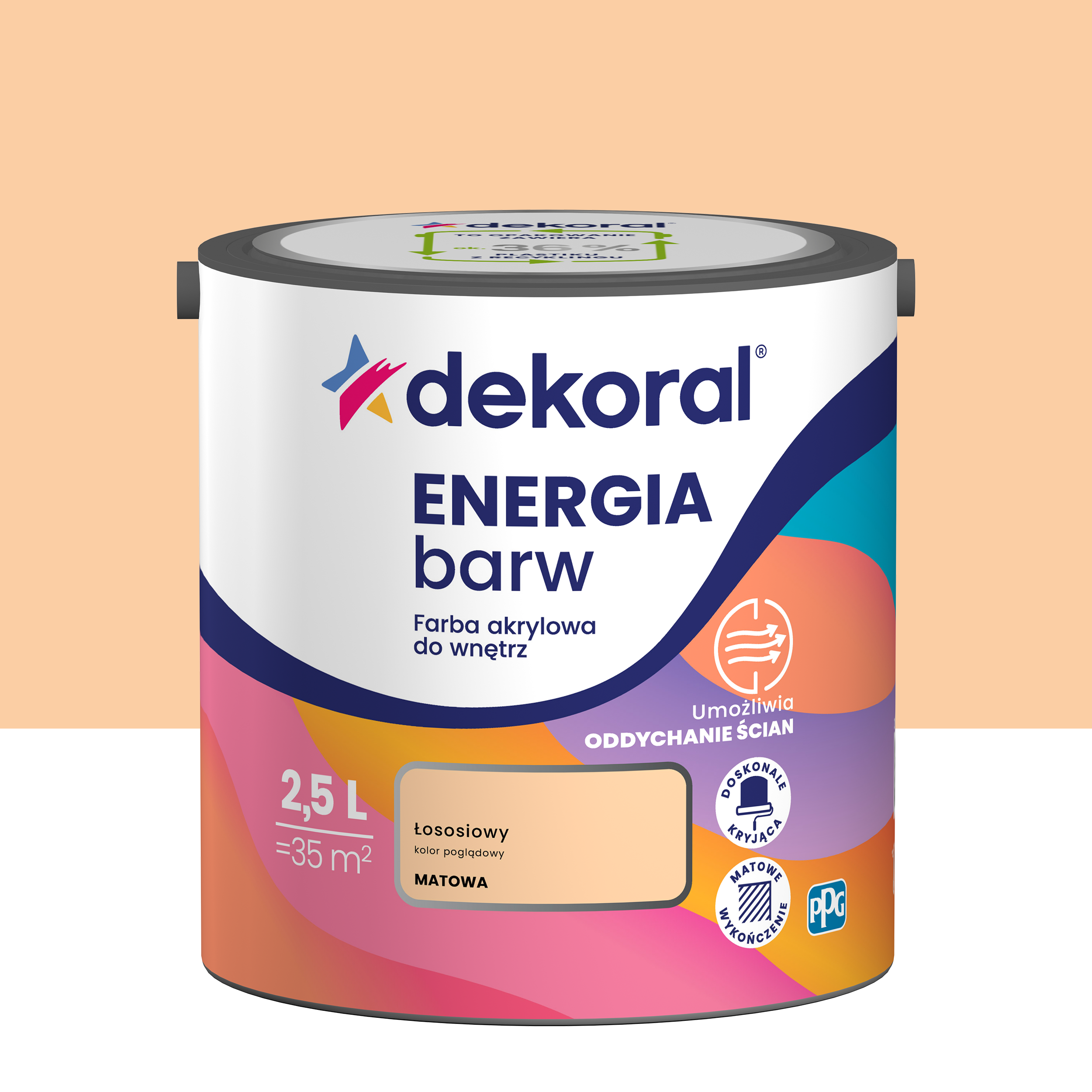 Farba Dekoral Energia barw Łososiowy 2.5 l