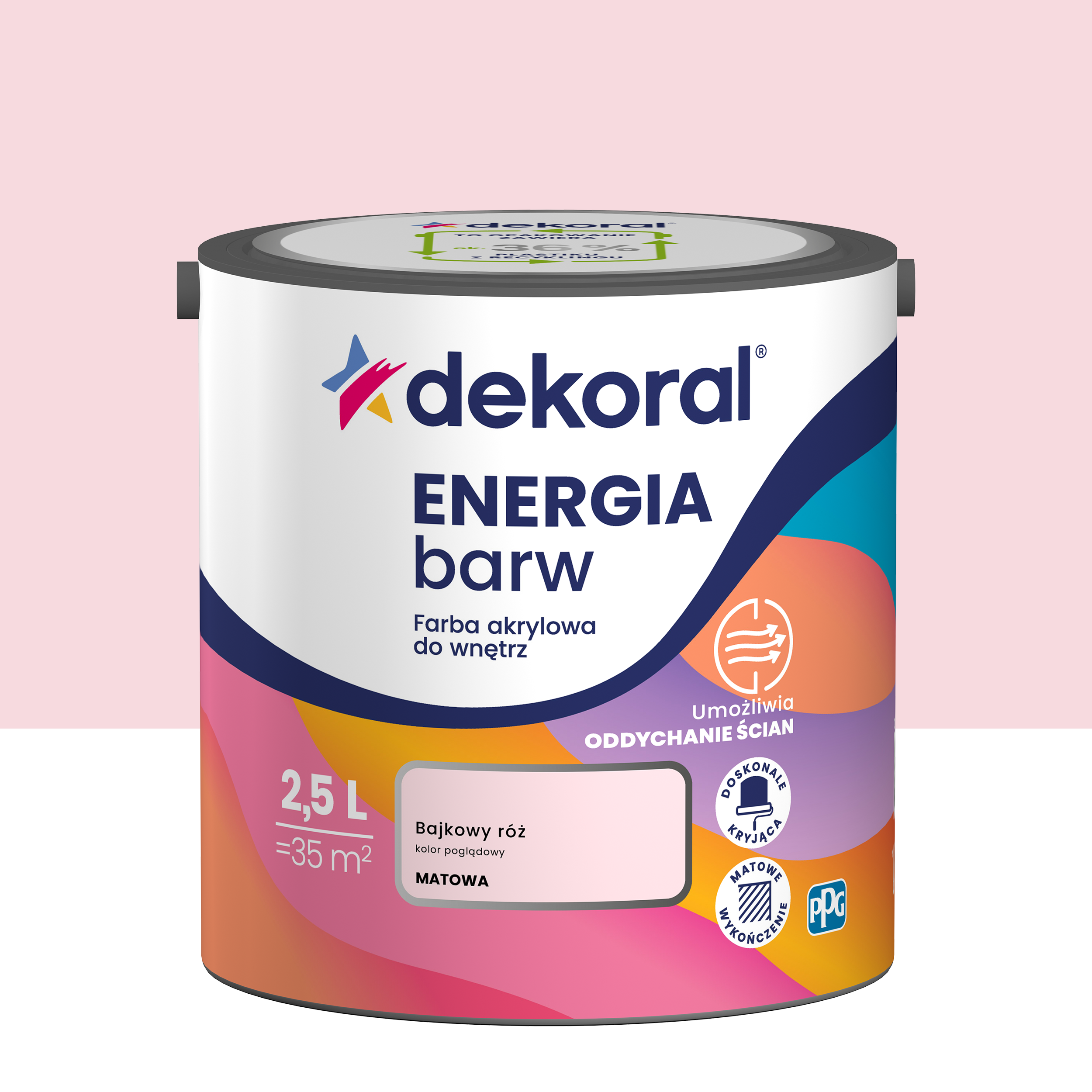 Farba Dekoral Energia barw Bajkowy Róż 2.5 l