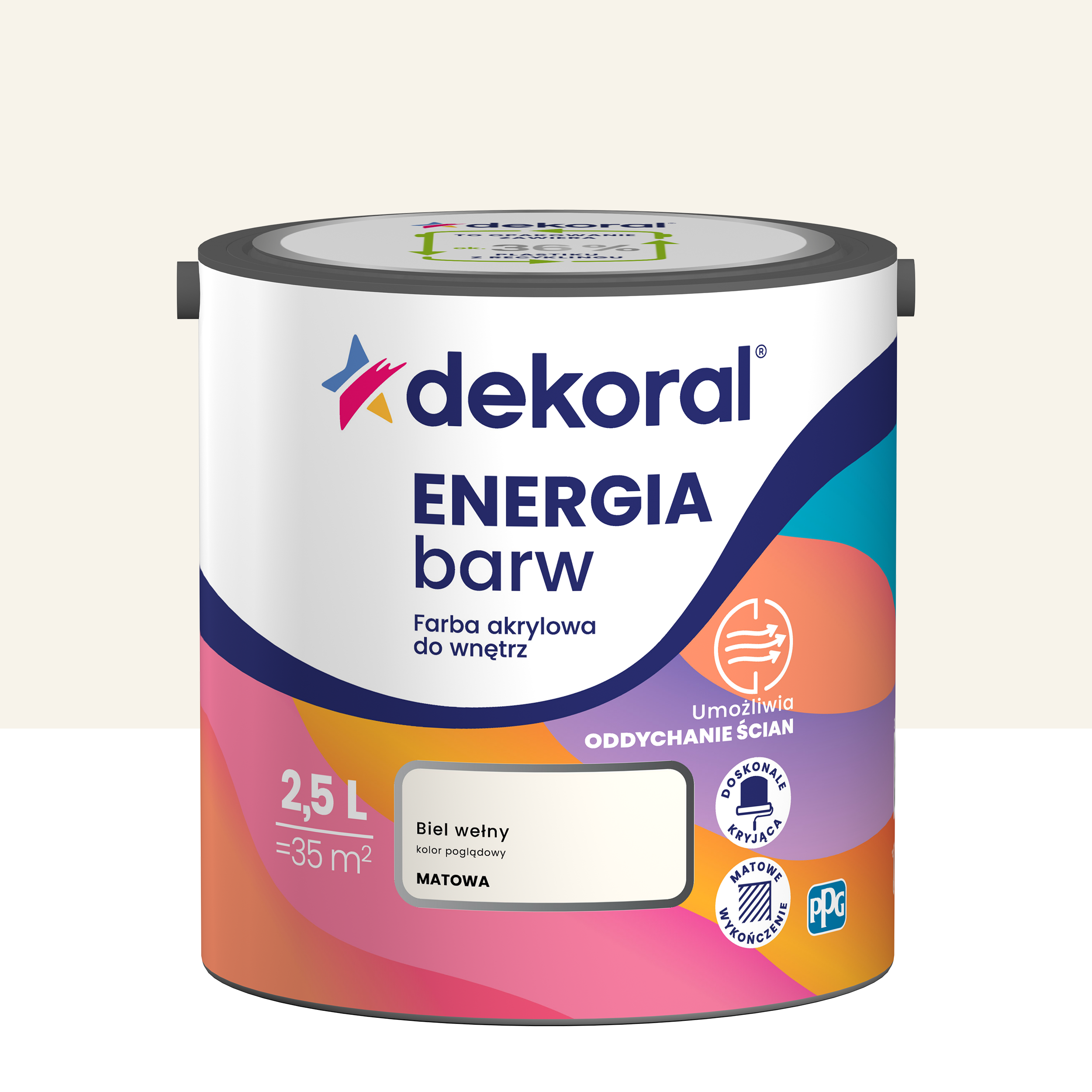 Farba Dekoral Energia barw Biel Wełny 2.5 l