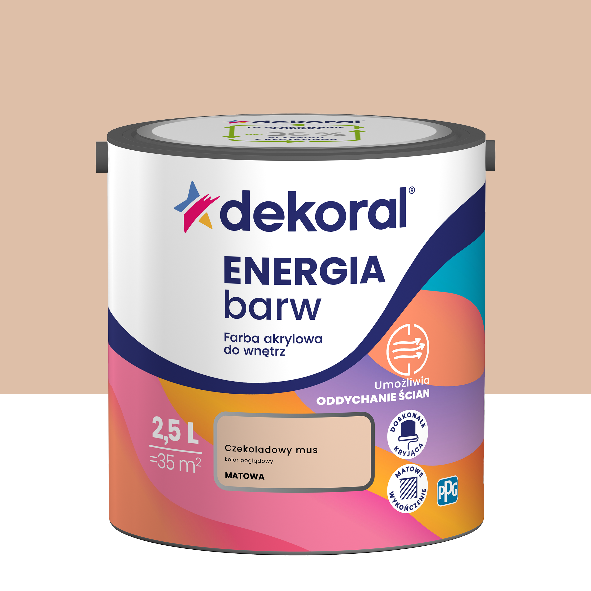 Farba Dekoral Energia barw Czekoladowy Mus 2.5 l