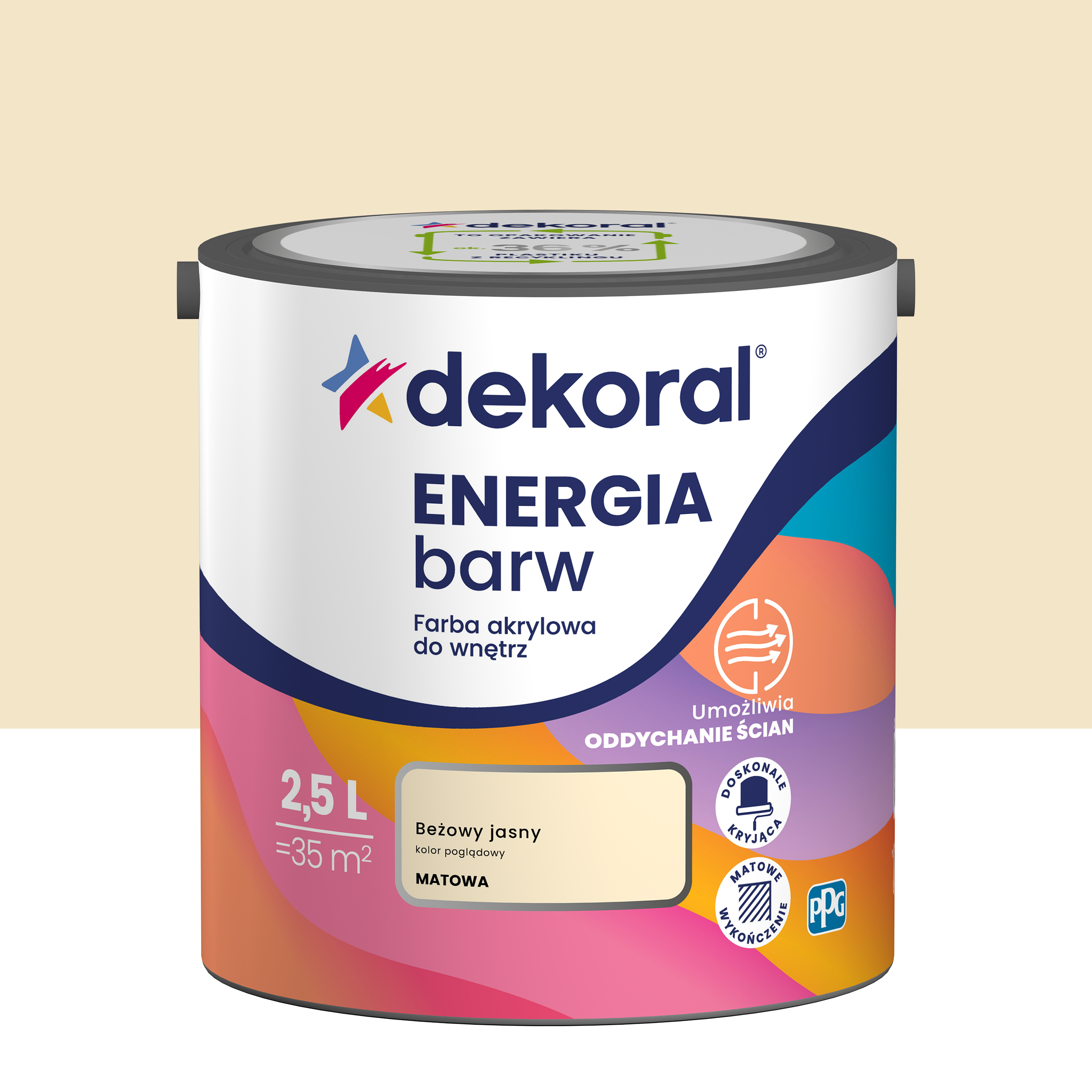 Farba Dekoral Energia barw Beżowy Jasny 2.5 l