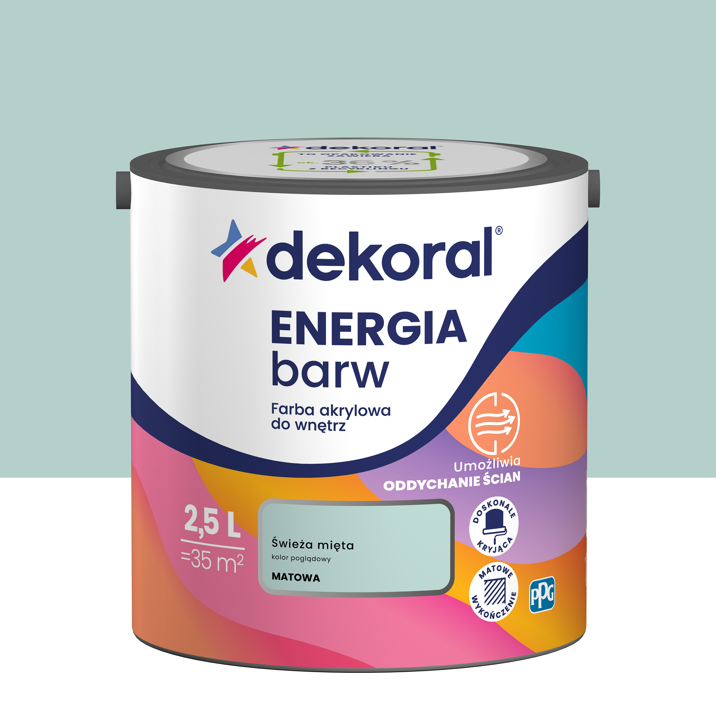 Farba Dekoral Energia barw Świeża Mięta 2.5 l
