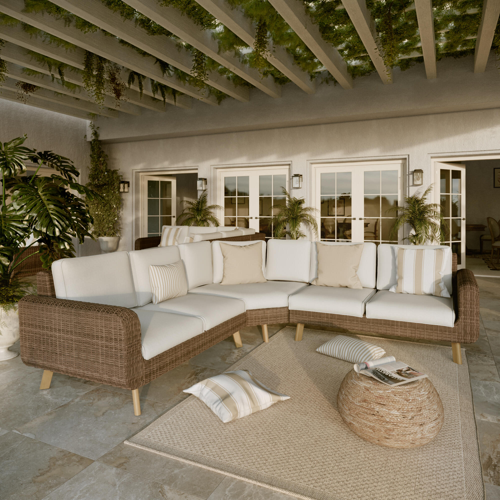 Leżak ogrodowy Nerea aluminiowo-rattanowy Naterial - 4