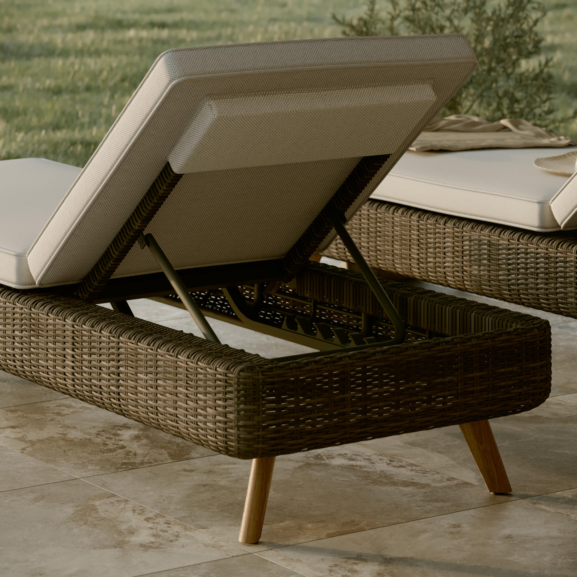 Leżak ogrodowy Nerea aluminiowo-rattanowy Naterial - 6