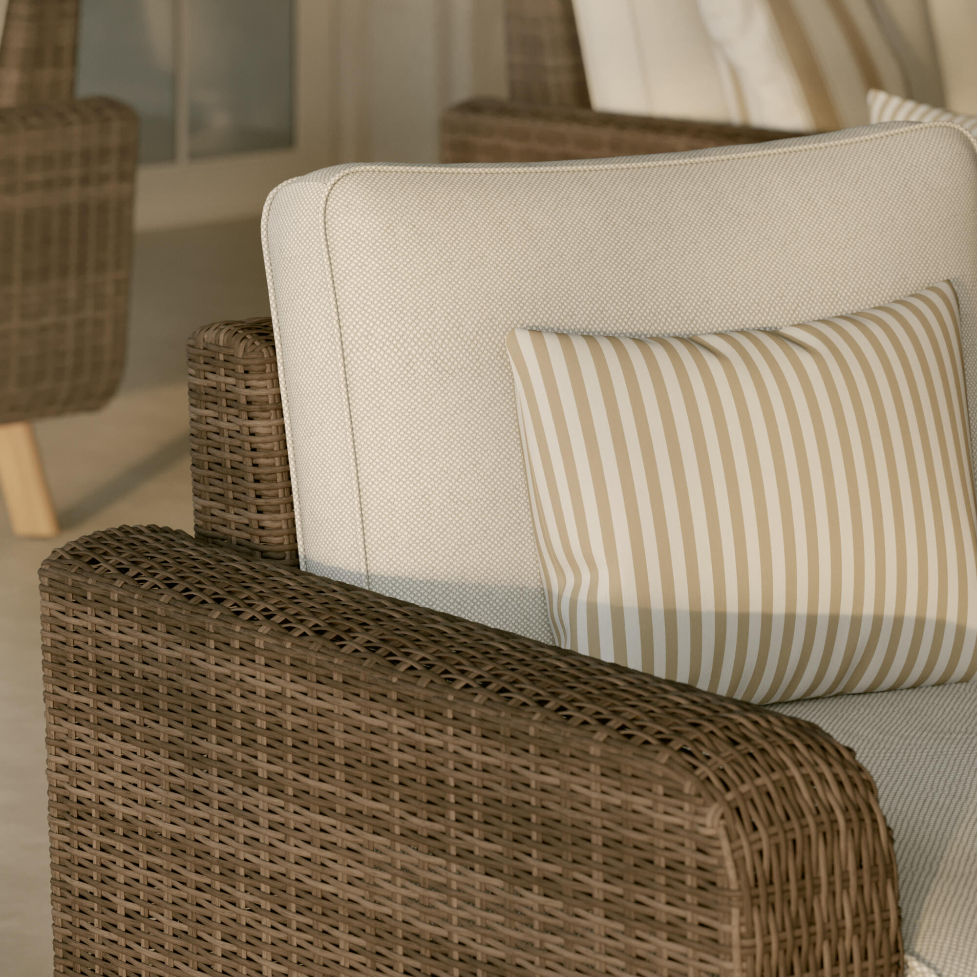 Fotel ogrodowy z poduszką brązowo-beżowy Naterial - 7