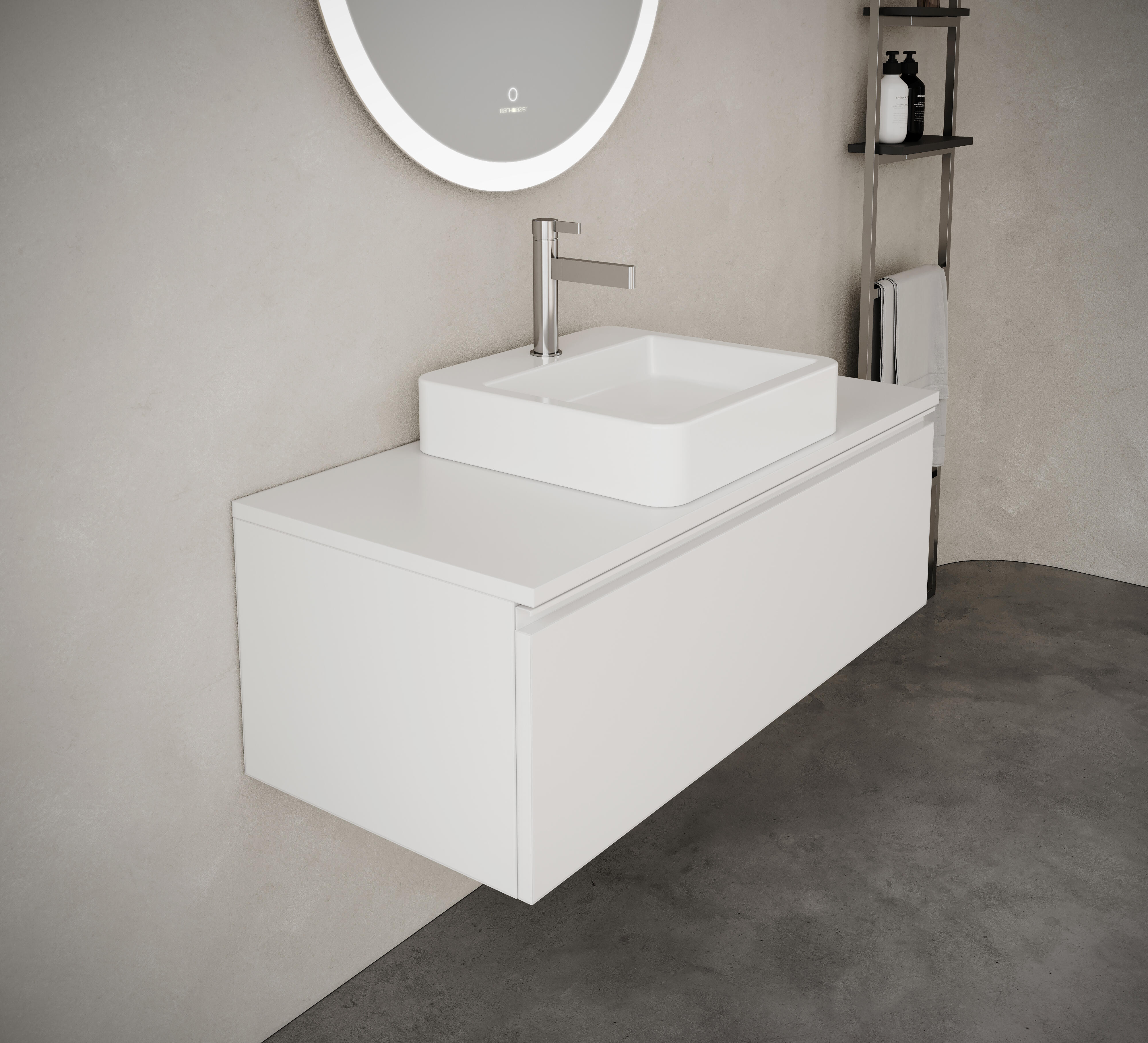 Tampo para lavatório 100x46x2 cm branco Módulos - 3