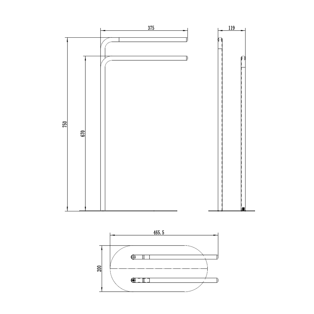 Stojak łazienkowy na ręczniki podwójny Scandi White SENSEA - 5