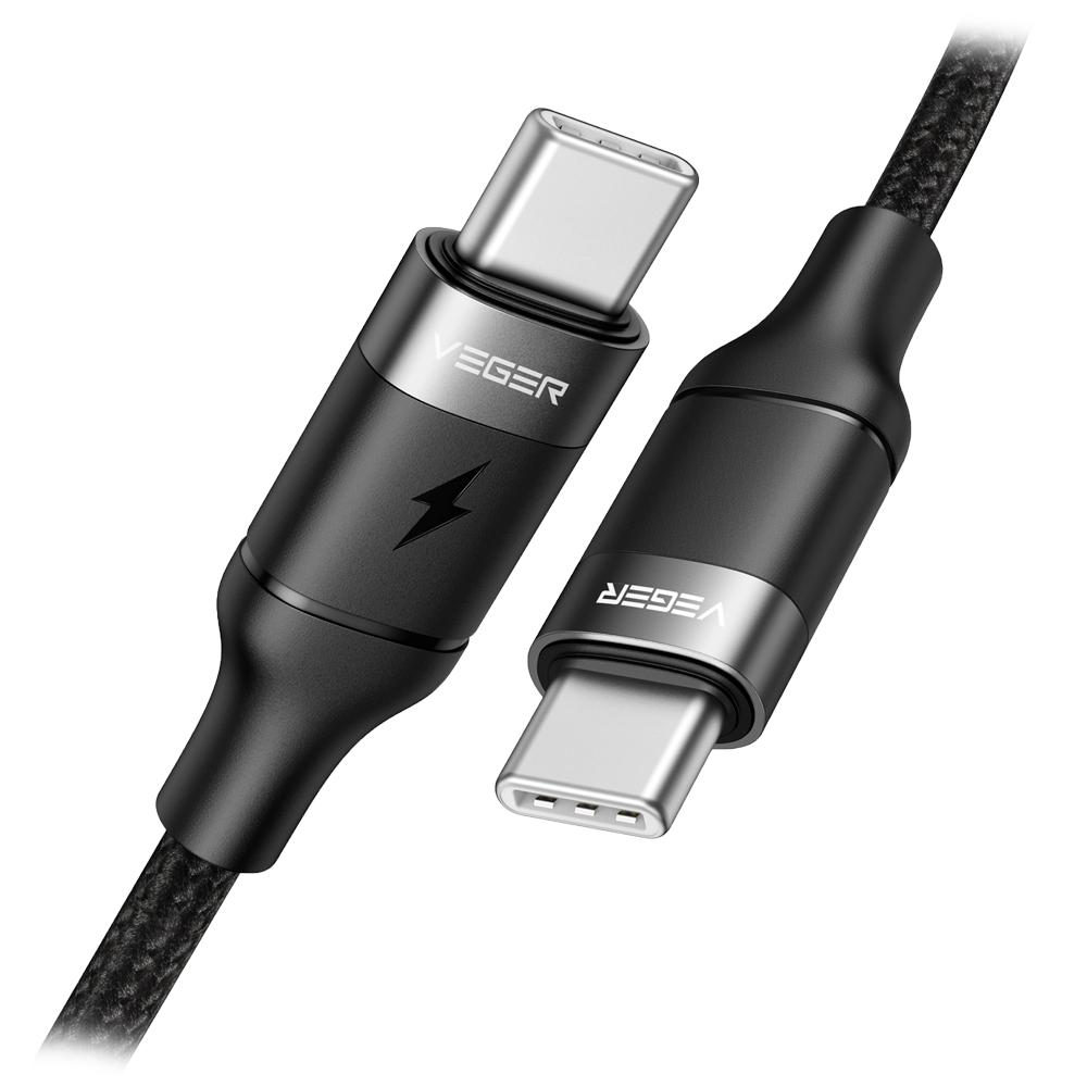 Cable usb tipo c-usb tipo c 5a 100w veger 1.5m negro