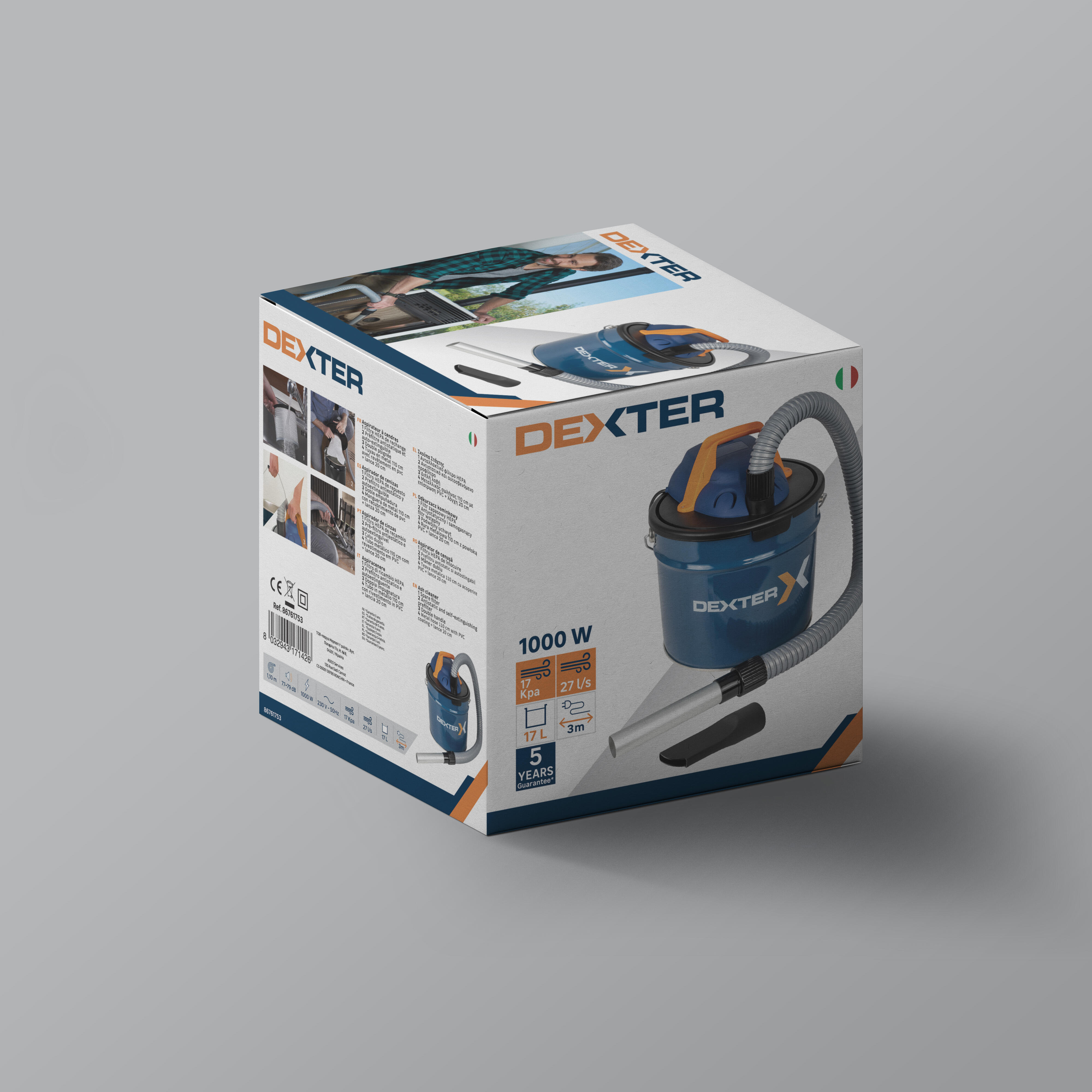 Aspirateur de cendres DEXTER, 17 l - 3