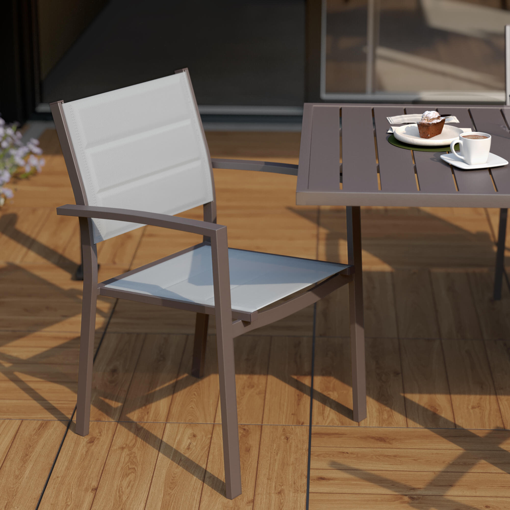 Cadeira de alumínio NATERIAL ORION BETA II MOKA - 33