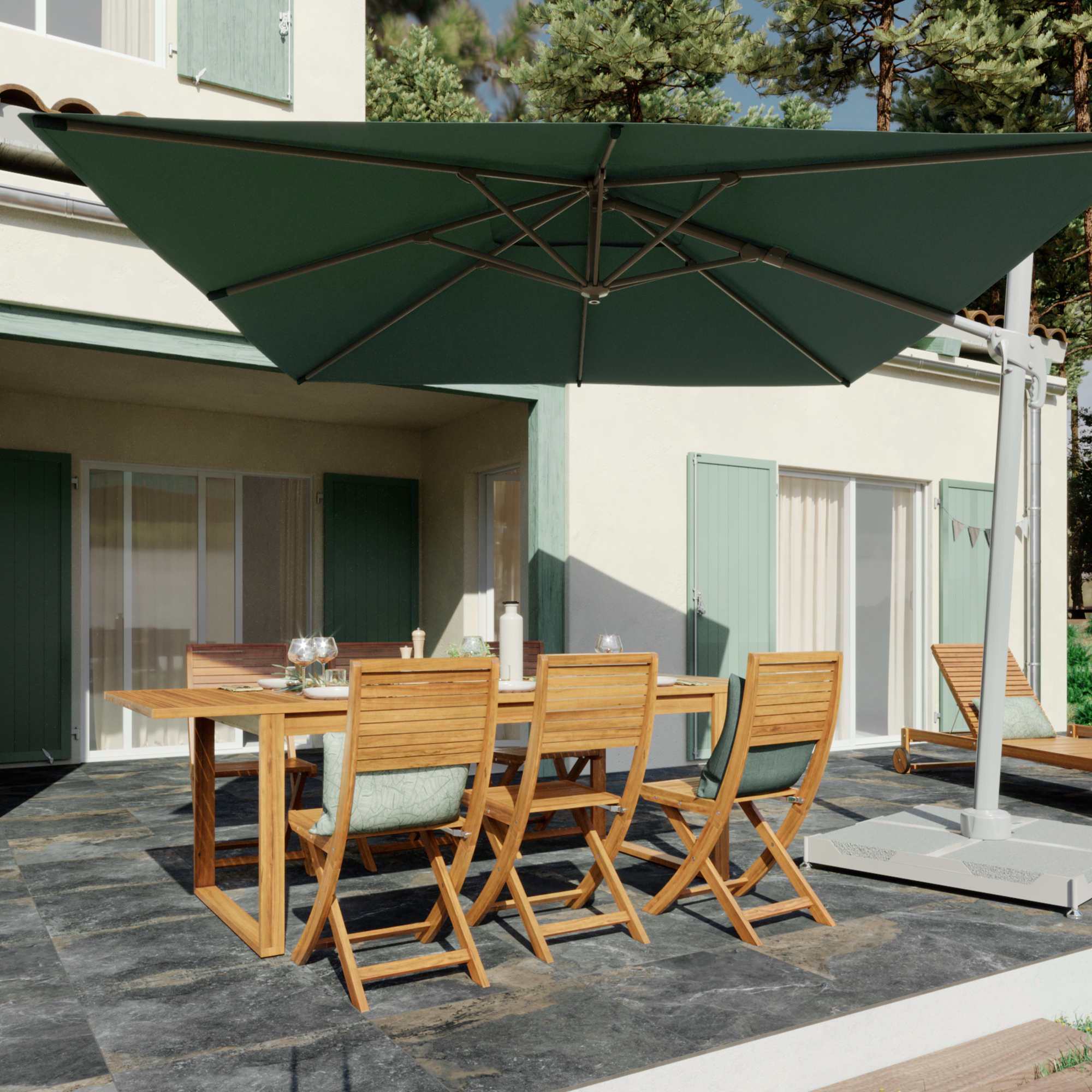 Mesa de jardín extensible NATERIAL Solaris II de acacia de 180/240x76x90 cm - 9