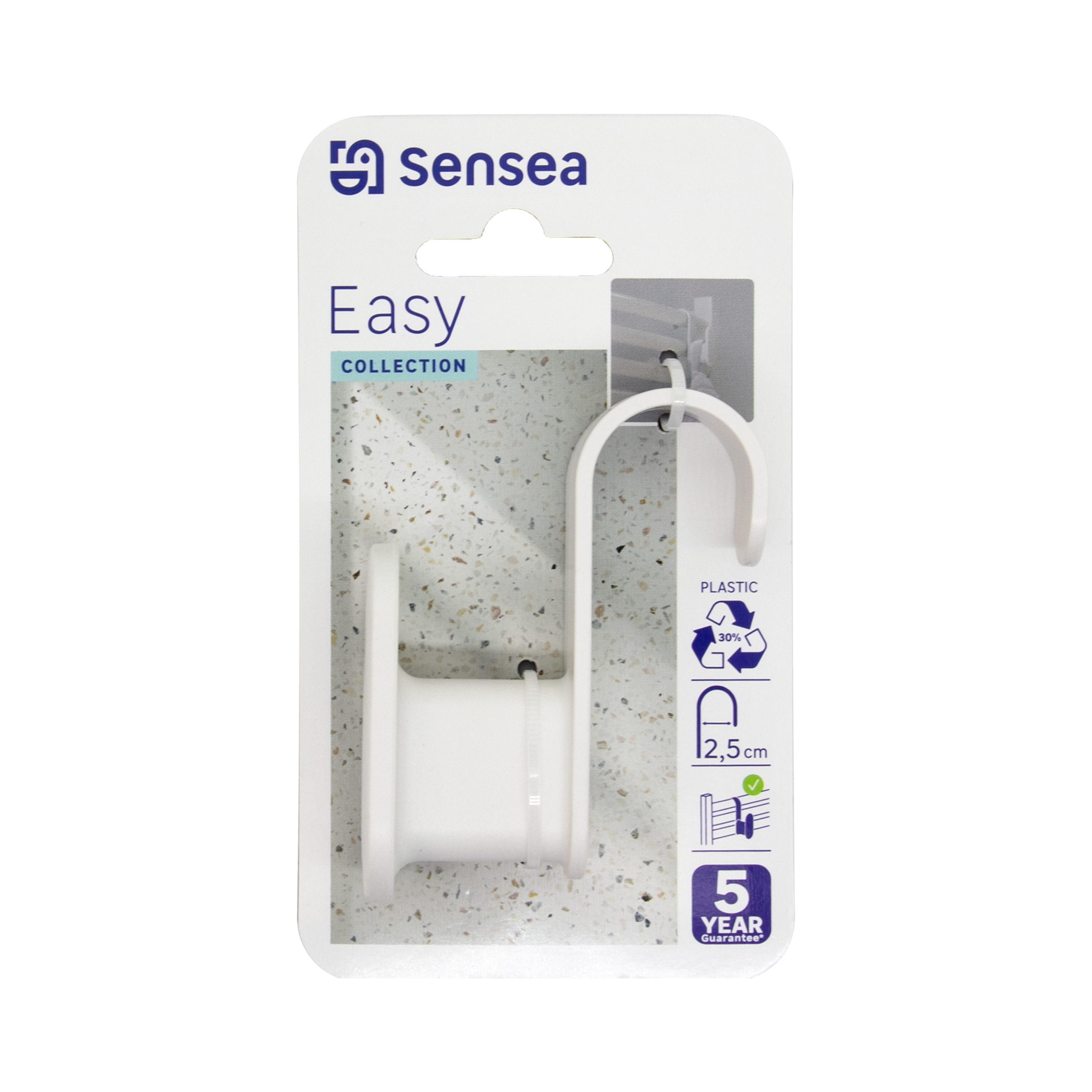 Haczyk łazienkowy na grzejnik Easy biały SENSEA - 5