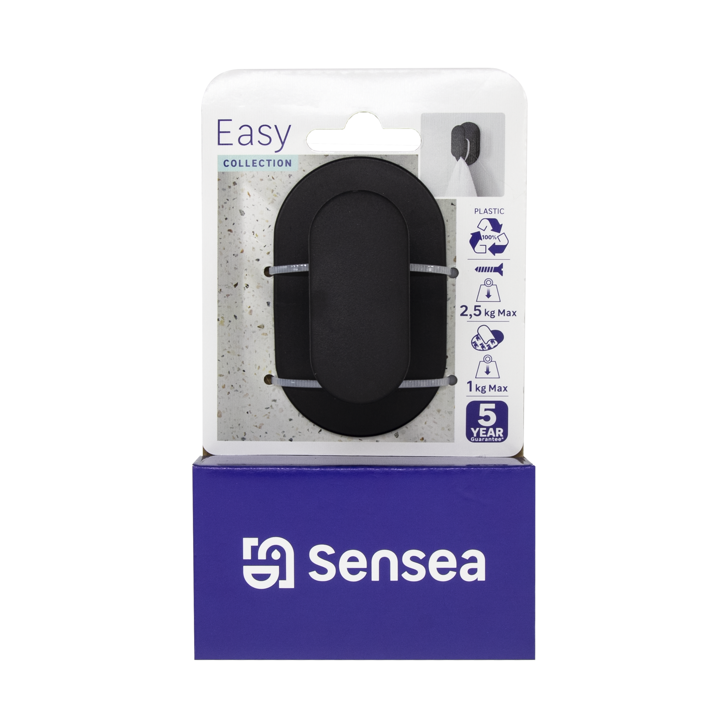 Patère à visser noir Easy SENSEA - 7