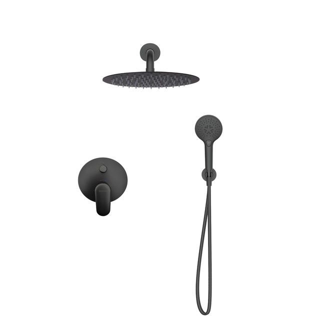 Colonne de douche encastrée mitigeur mécanique noir Icone SENSEA