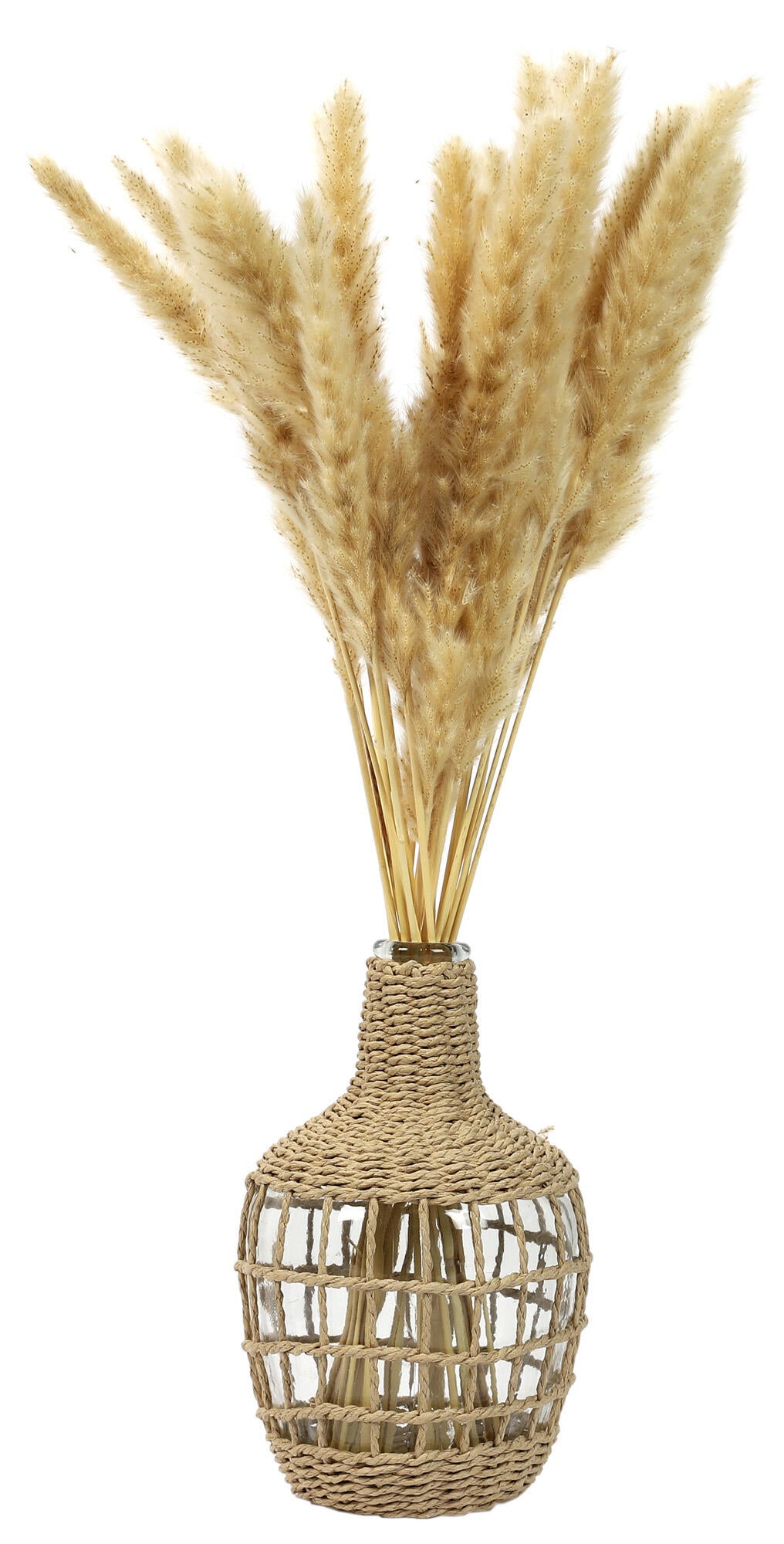 Jarrón botella de vidrio beige 16x25.5 cm - 3