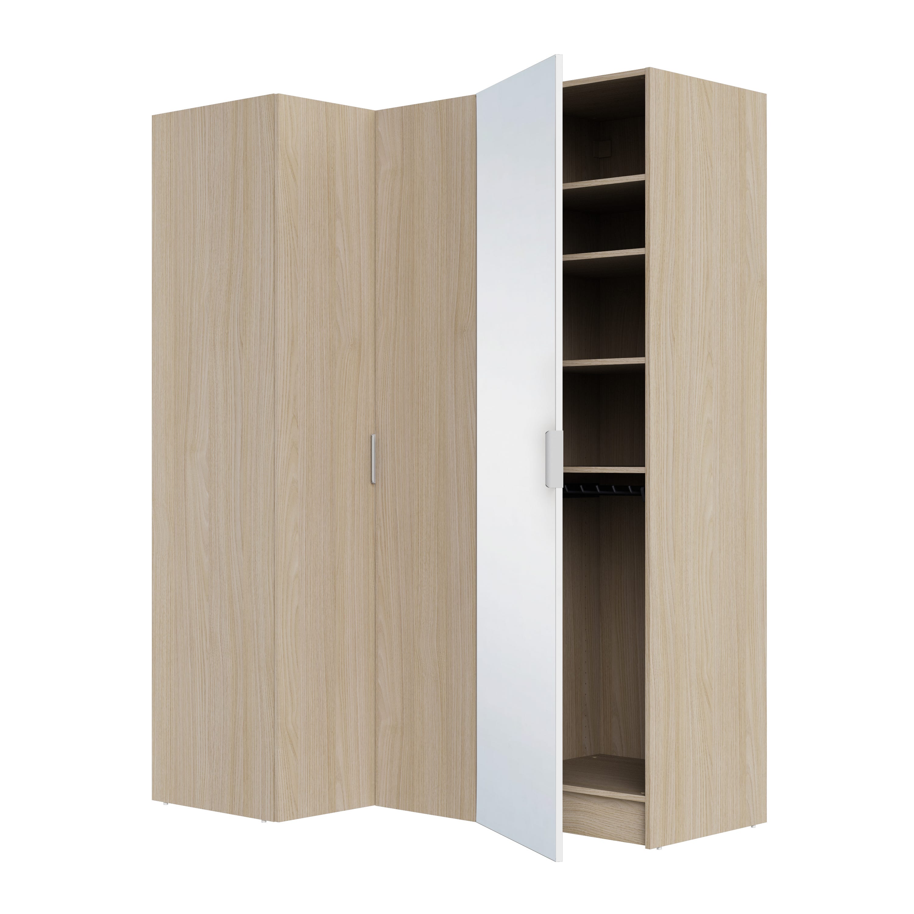 Dressing Angle Dressing d'angle SPACEO Evo'M, chêne / chêne H.204.8 x l.155 x P.54 cm ...