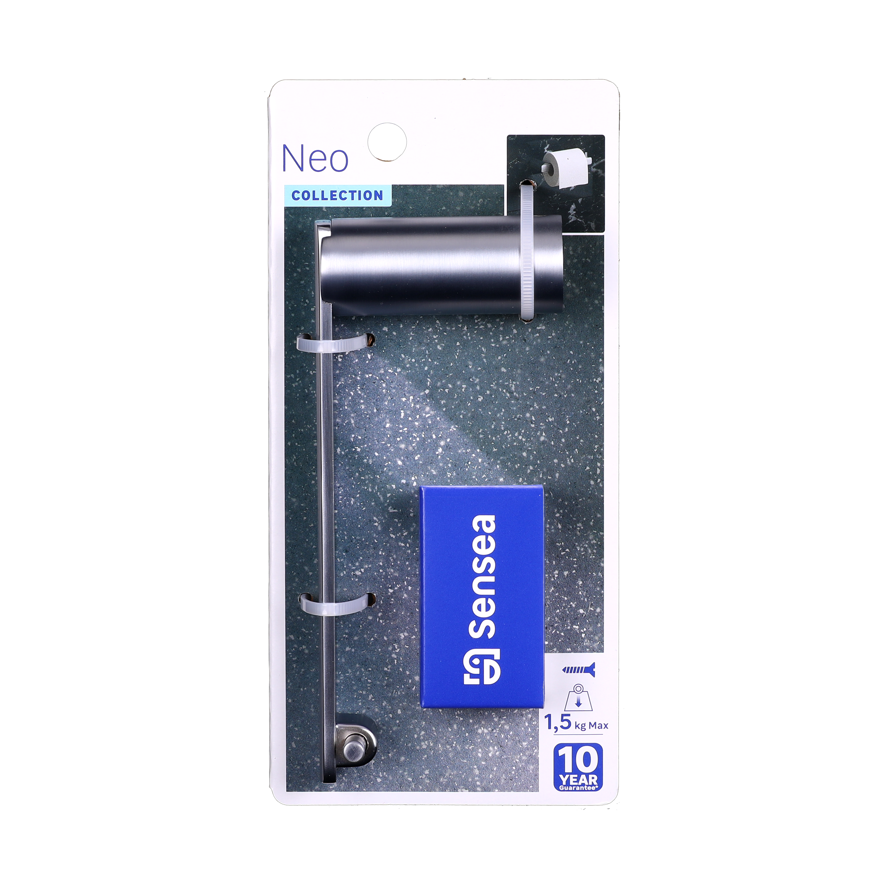 Portarrollos de papel higiénico Neo plata tornillos - 9