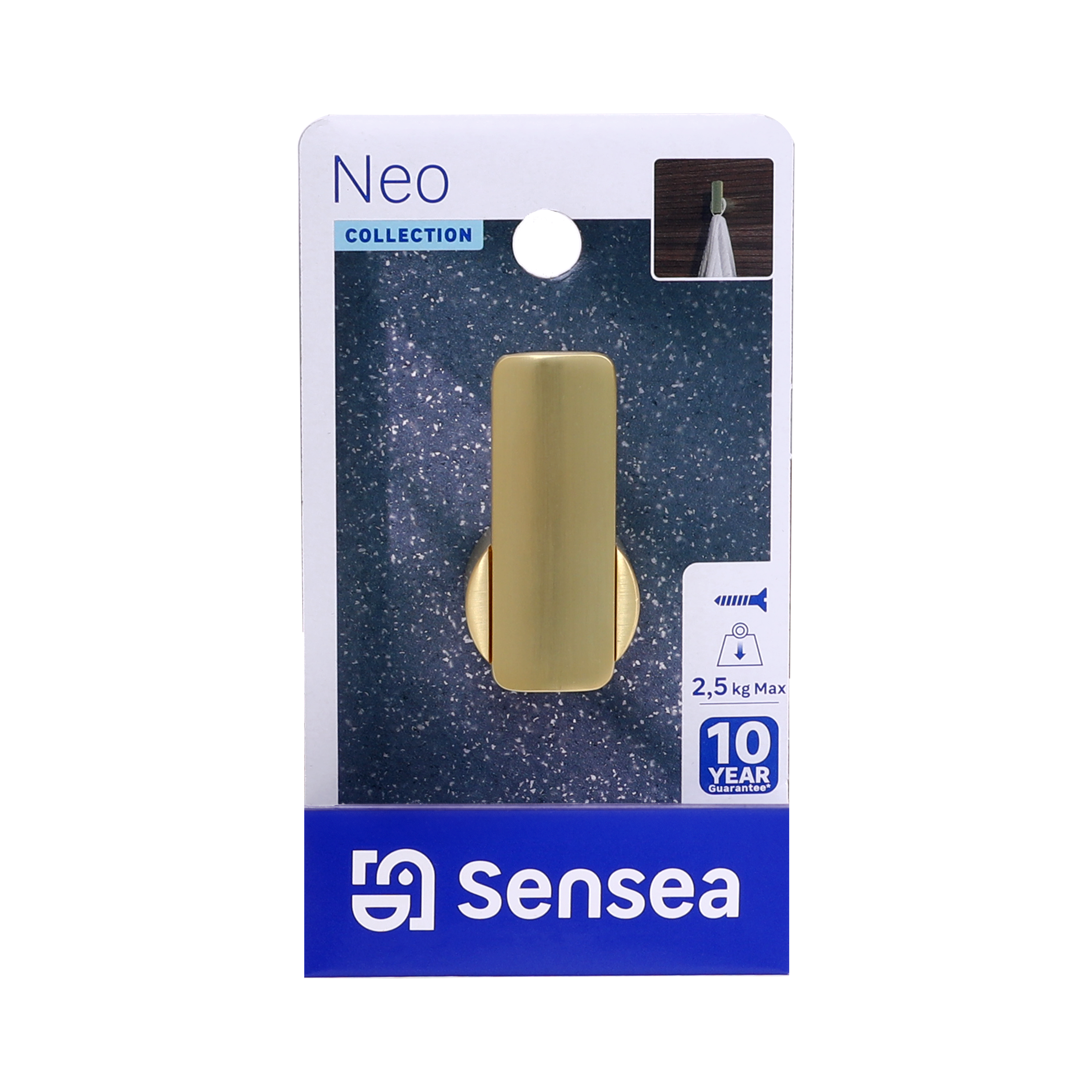 Patère à visser jaune / doré Neo SENSEA - 8