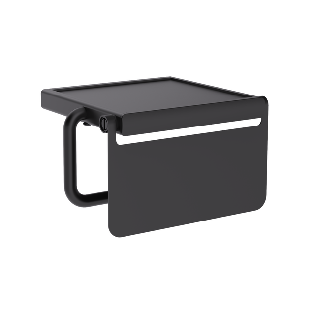 Uchwyt na papier toaletowy z półką Neo Czarny Sensea