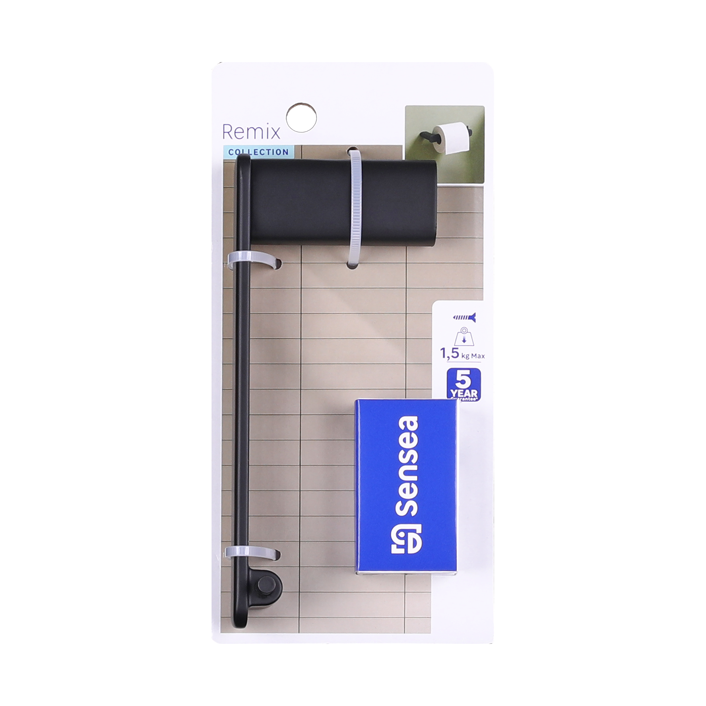 Dérouleur papier WC Remix à visser noir - 7