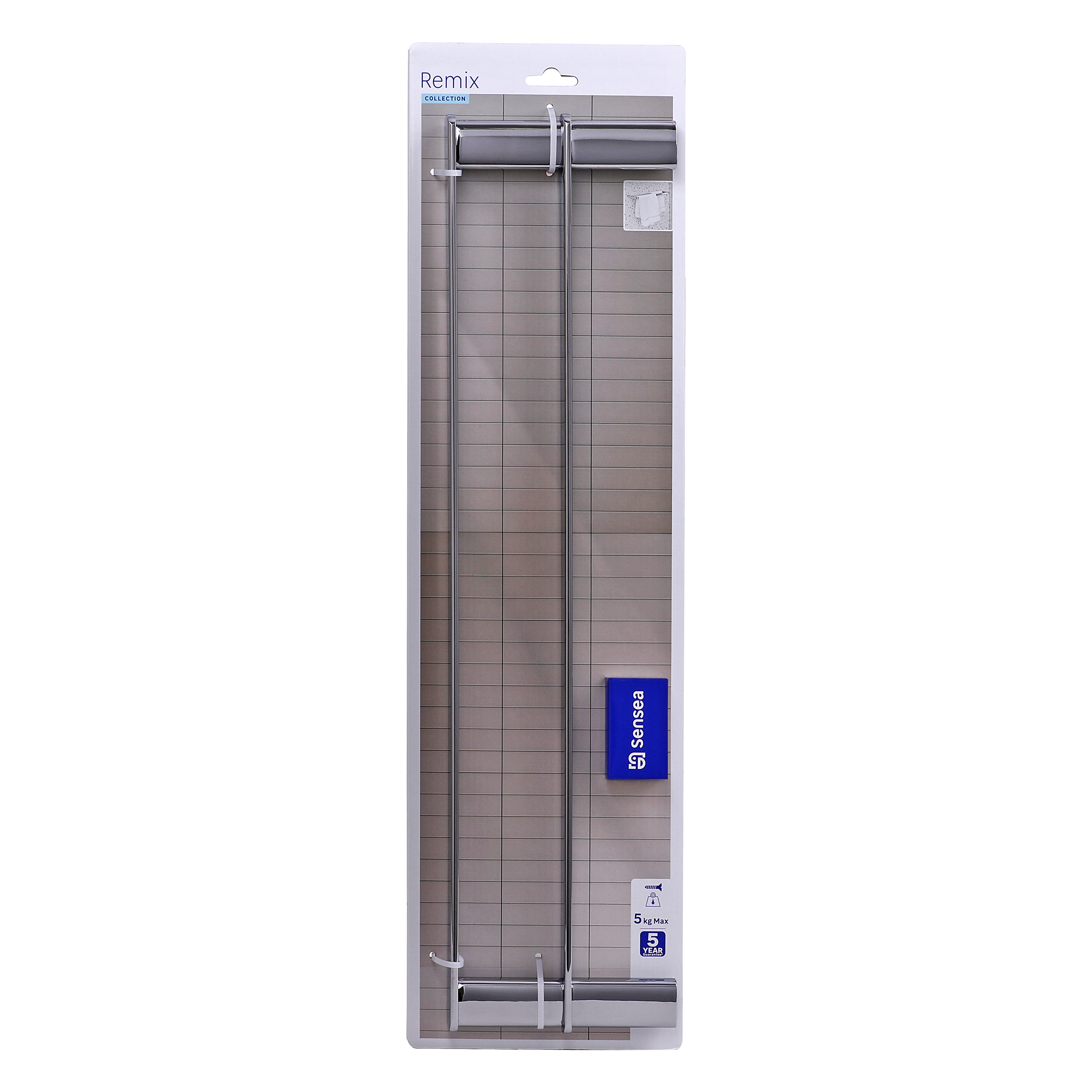 Porte-serviette barres 2barres à visser / à monter argent Remix SENSEA - 7