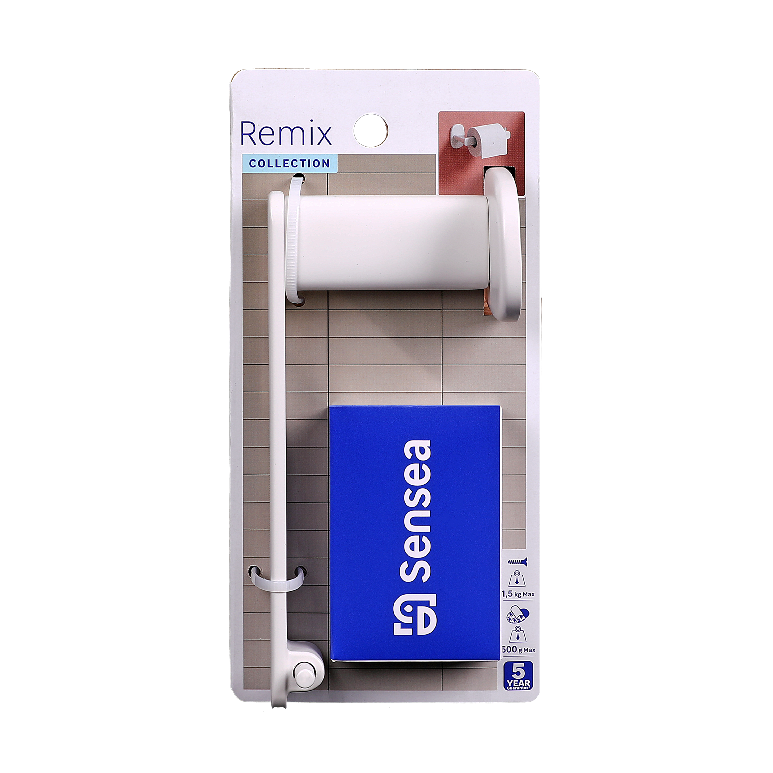 Uchwyt na papier toaletowy Remix Biały mat Sensea - 4