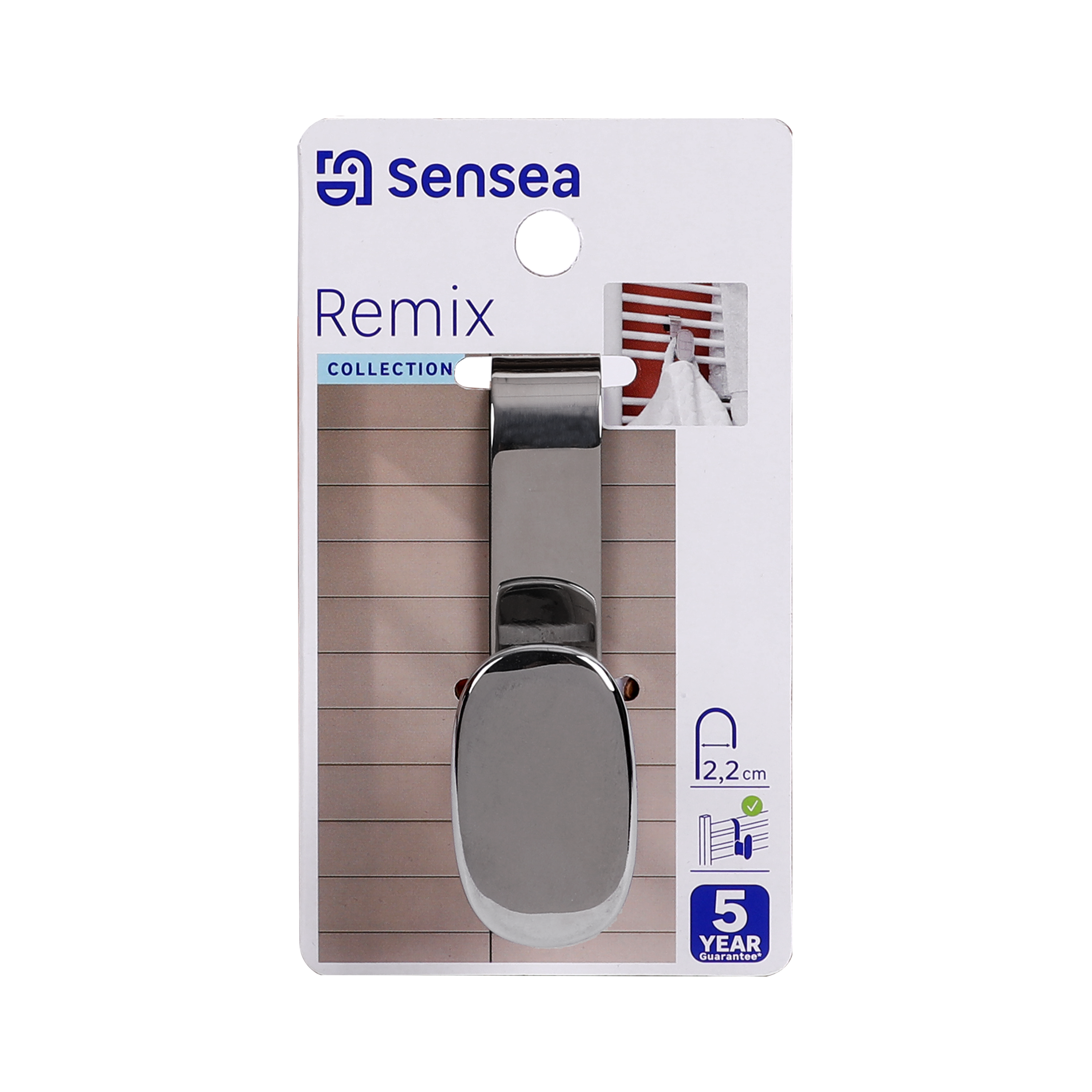 Crochet pour radiateur sèche-serviettes, gris / argent chromé SENSEA - 9