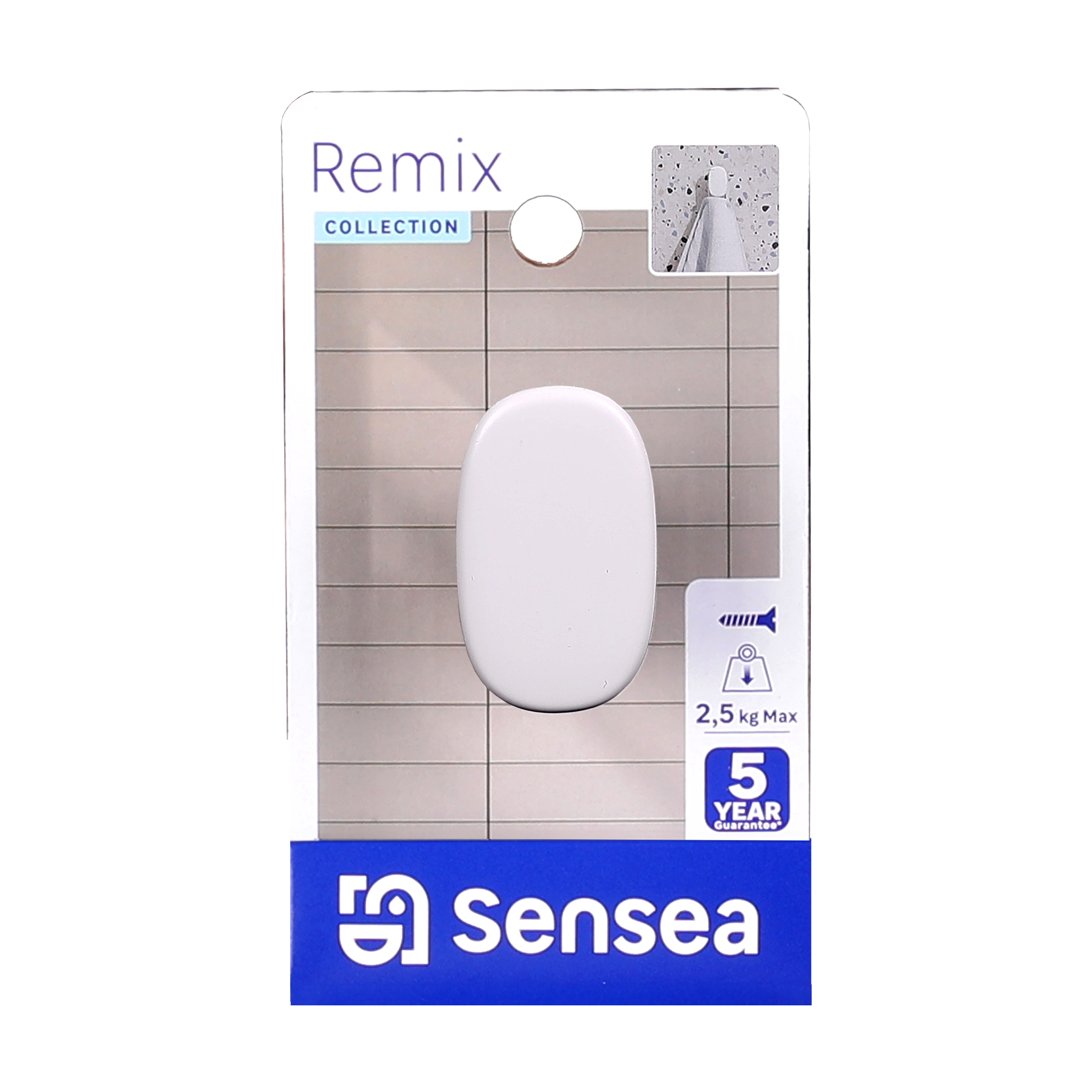 Patère à visser, l. 2,9 x H. 4,9 x P. 3,6 cm, blanc, Remix SENSEA - 8