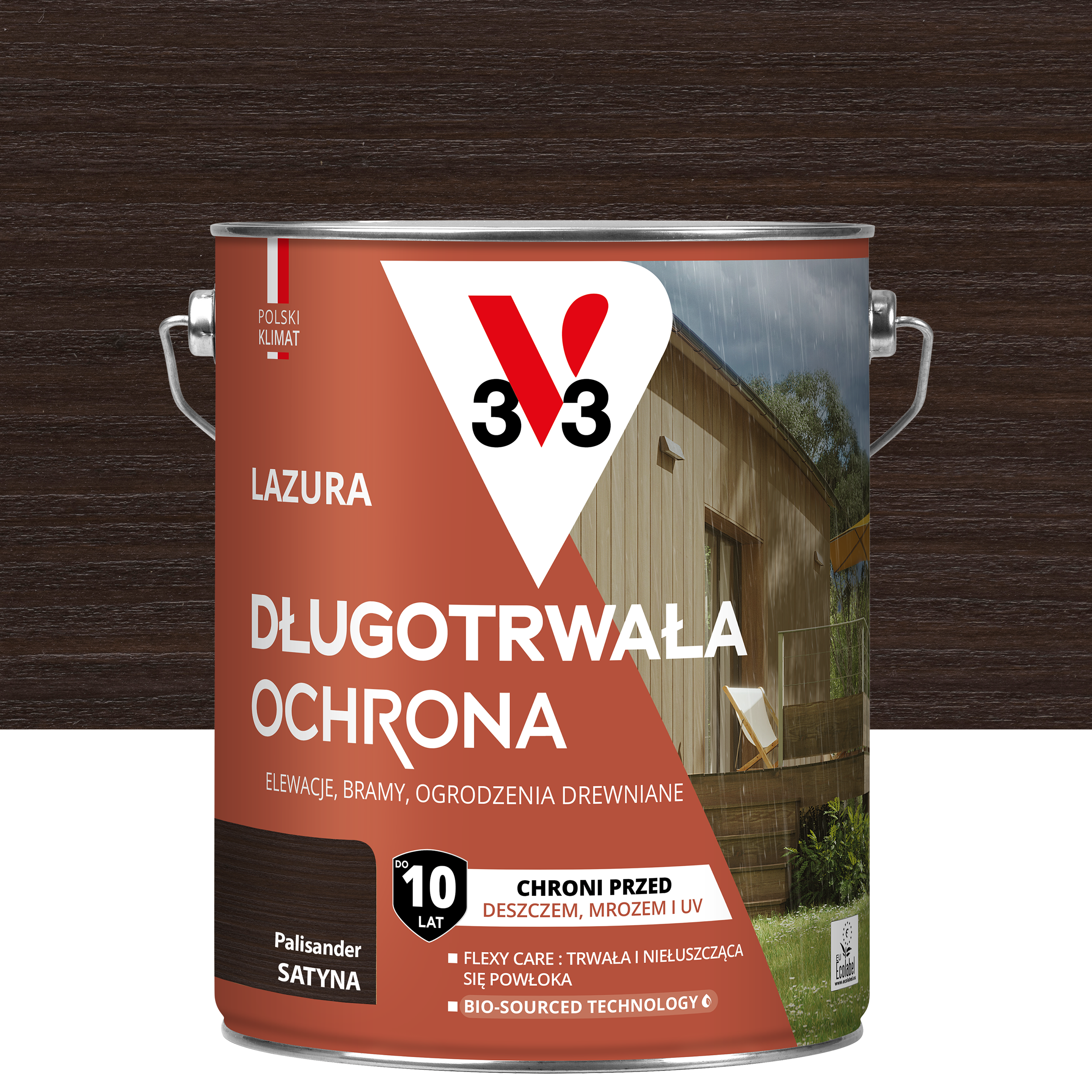 Lazura 10 lat ochrony Palisander satynowy 4.5 l V33