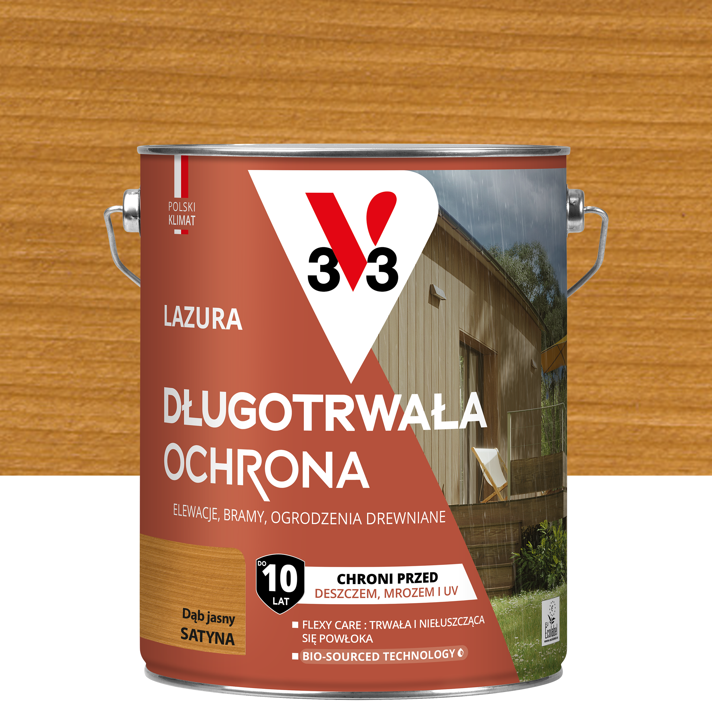Lazura 10 lat ochrony Dąb jasny satynowy 4.5 l V33