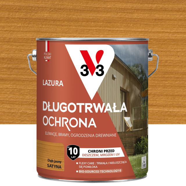 Lazura 10 lat ochrony Dąb jasny satynowy 4.5 l V33