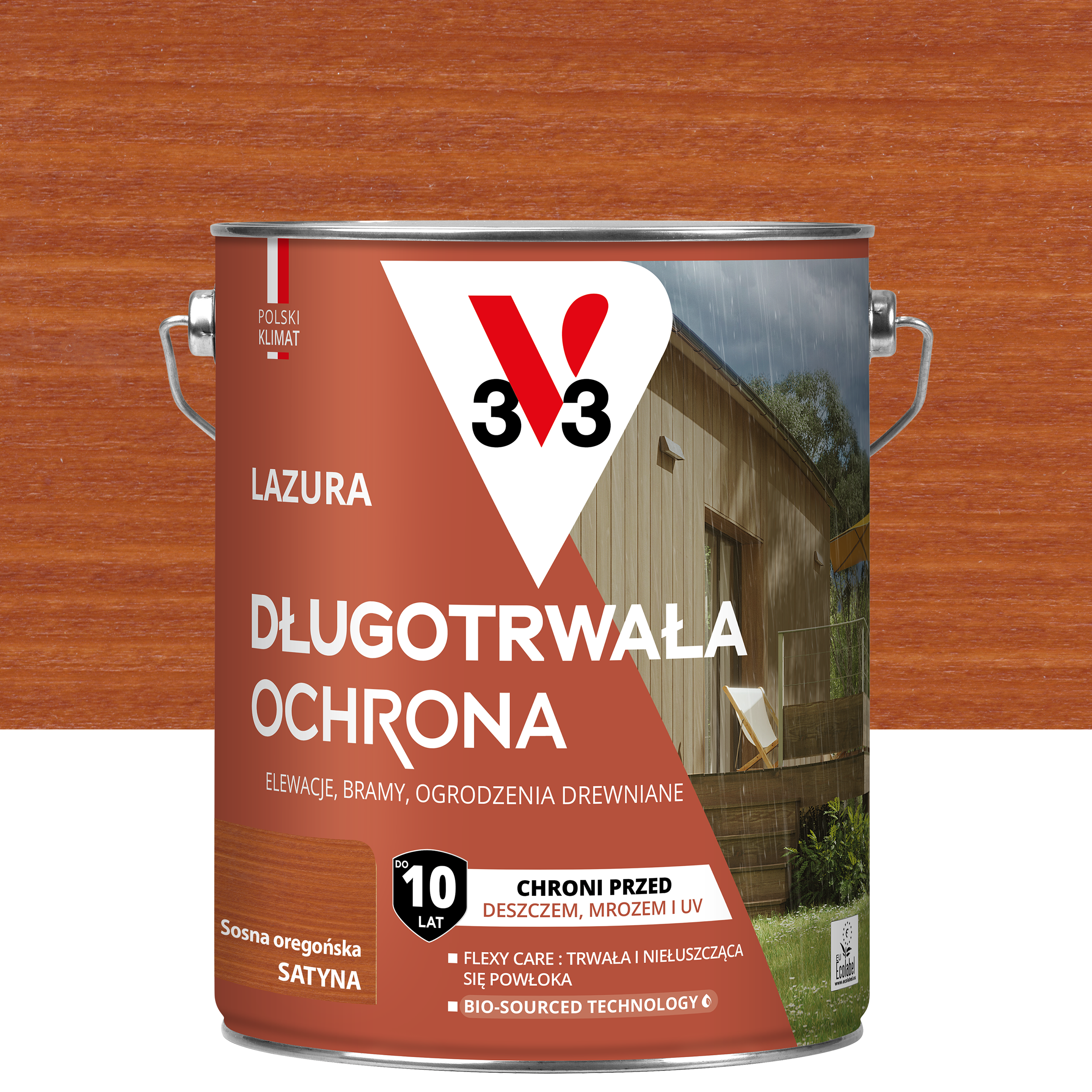 Lazura 10 lat ochrony Sosna oregońska satynowy 4.5 l V33