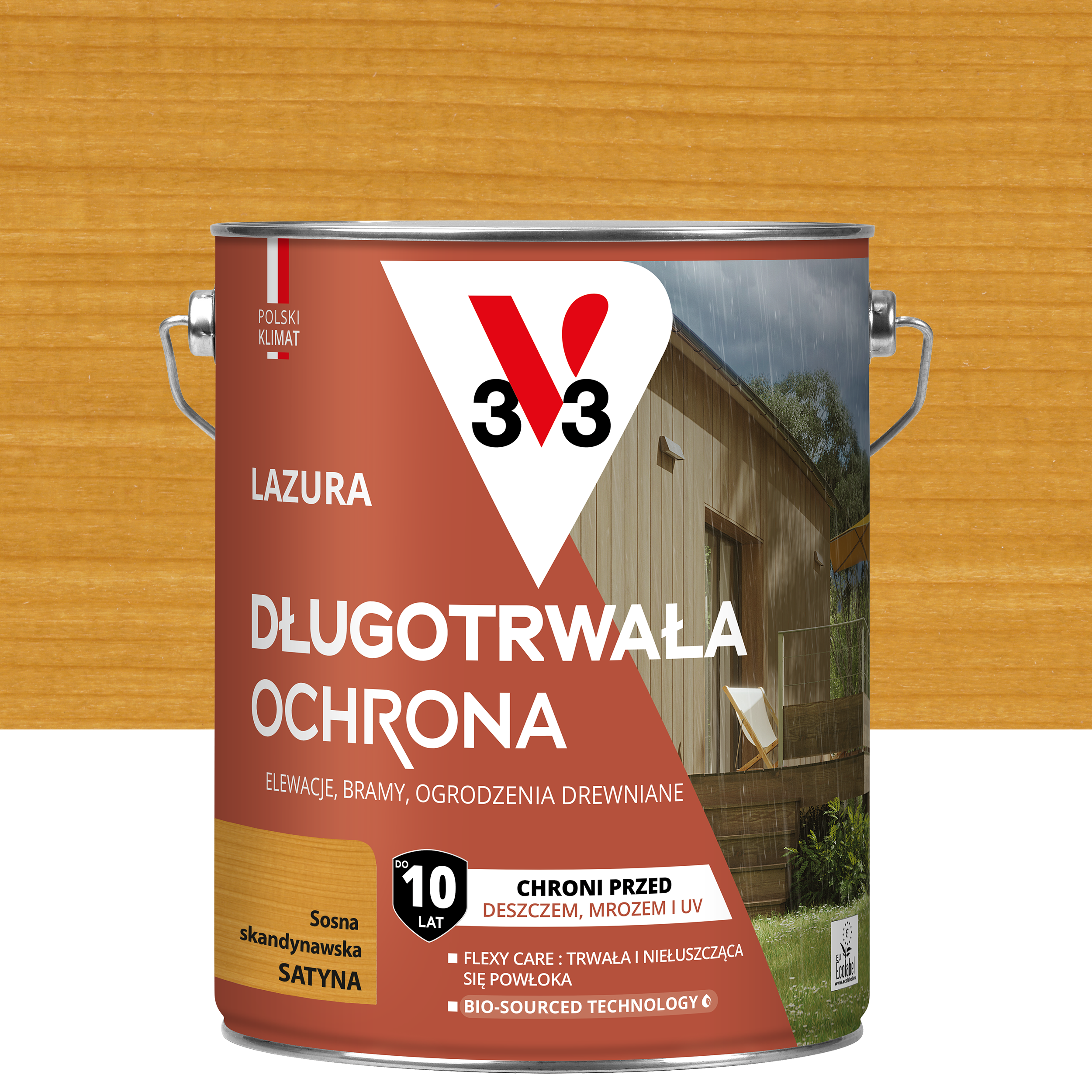 Lazura 10 lat ochrony Sosna skandynawska satynowy 4.5 l V33