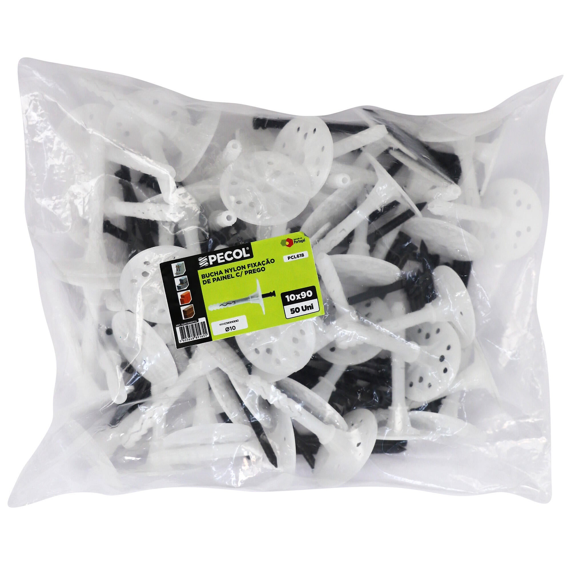 Kit 50 buchas de nylon com 90 pregos - 2