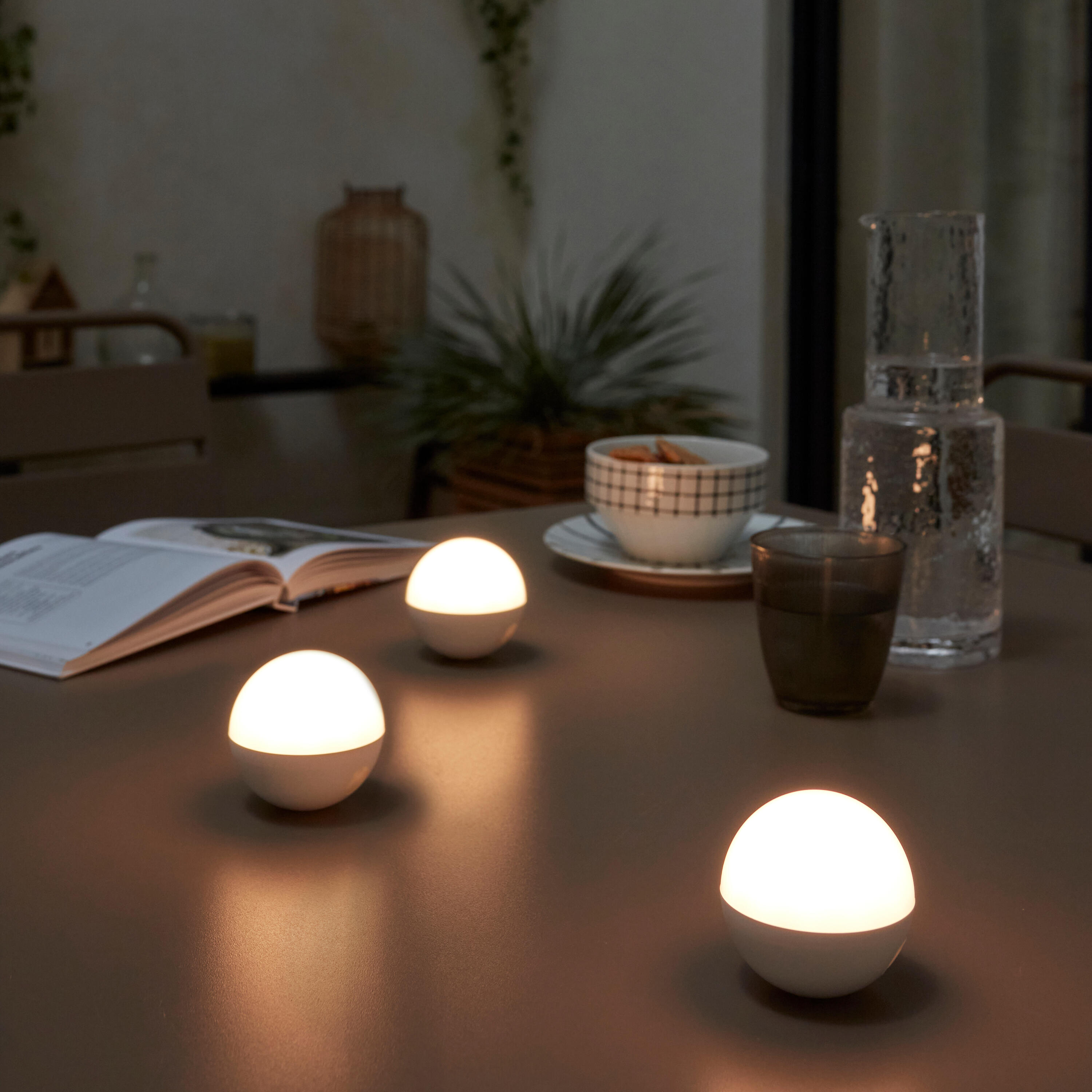 Lot 3 mini boules Led rechargeable 300 Lm intensité variable Mini Caspe INSPIRE - 2