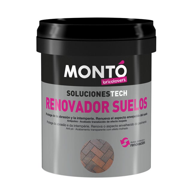 Pintura suelo color transparente para hormigón, piedra, ladrillo MONTÓ semibrillante 750ml base agua