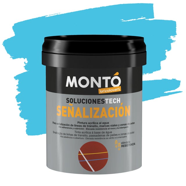 Pintura suelo color azul para hormigón, piedra, ladrillo MONTÓ satinado 750 ml base agua