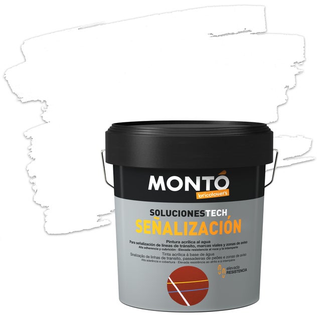 Pintura suelo color blanco para hormigón, cemento MONTÓ semi mate 4l base agua