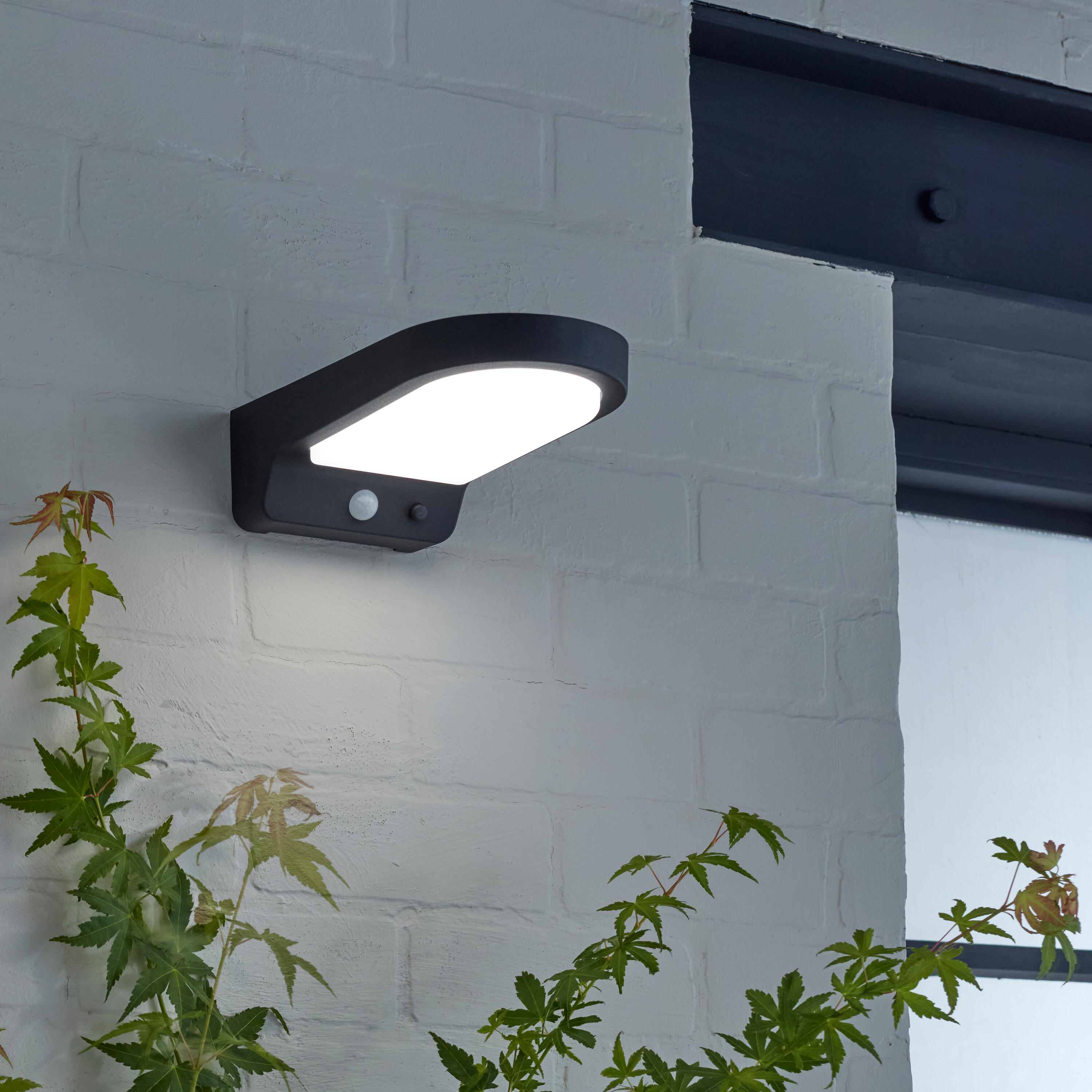 Candeeiro de parede solarar Mijas 900 lm 4000k ip54 preto Inspire - 5