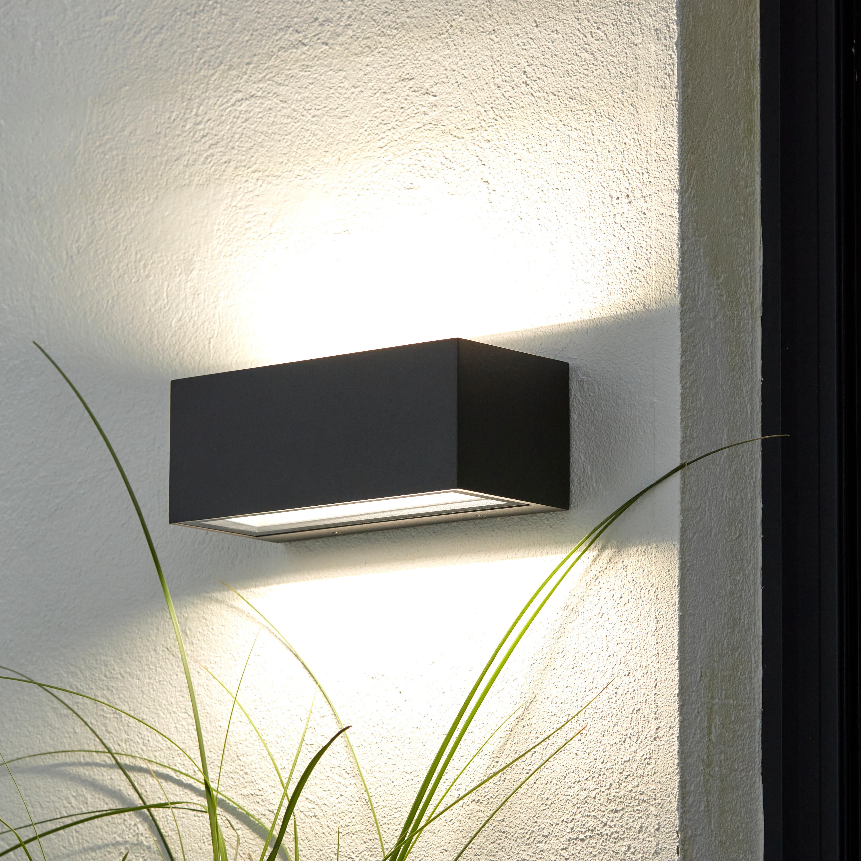 Applique LED design da esterno Brandsen doppia luce nero IP54, luce bianco naturale 2100 lumen, INSPIRE - 8