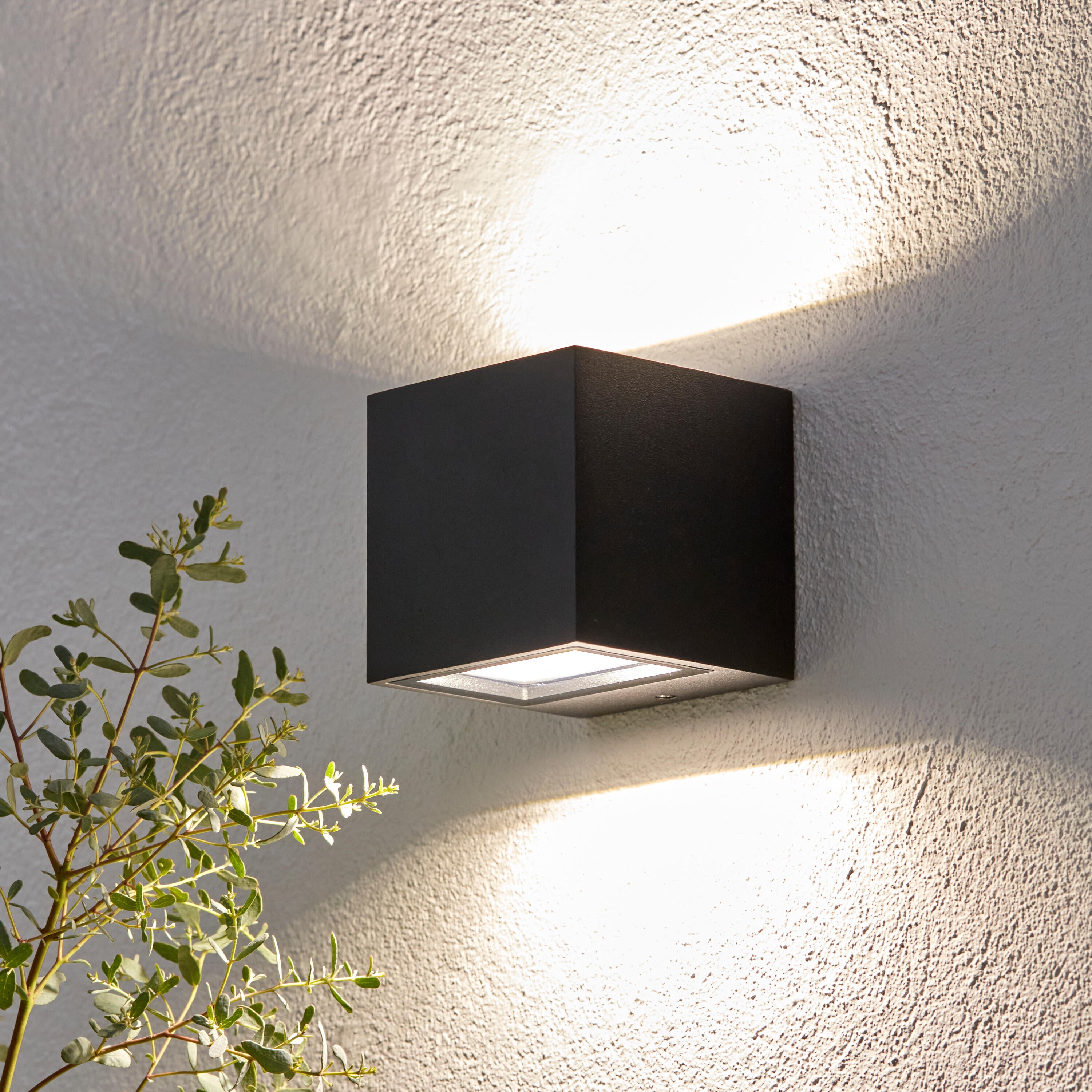 Applique LED da esterno design Brandsen doppia luce nero IP54, luce bianco naturale 900 lumen, INSPIRE - 9