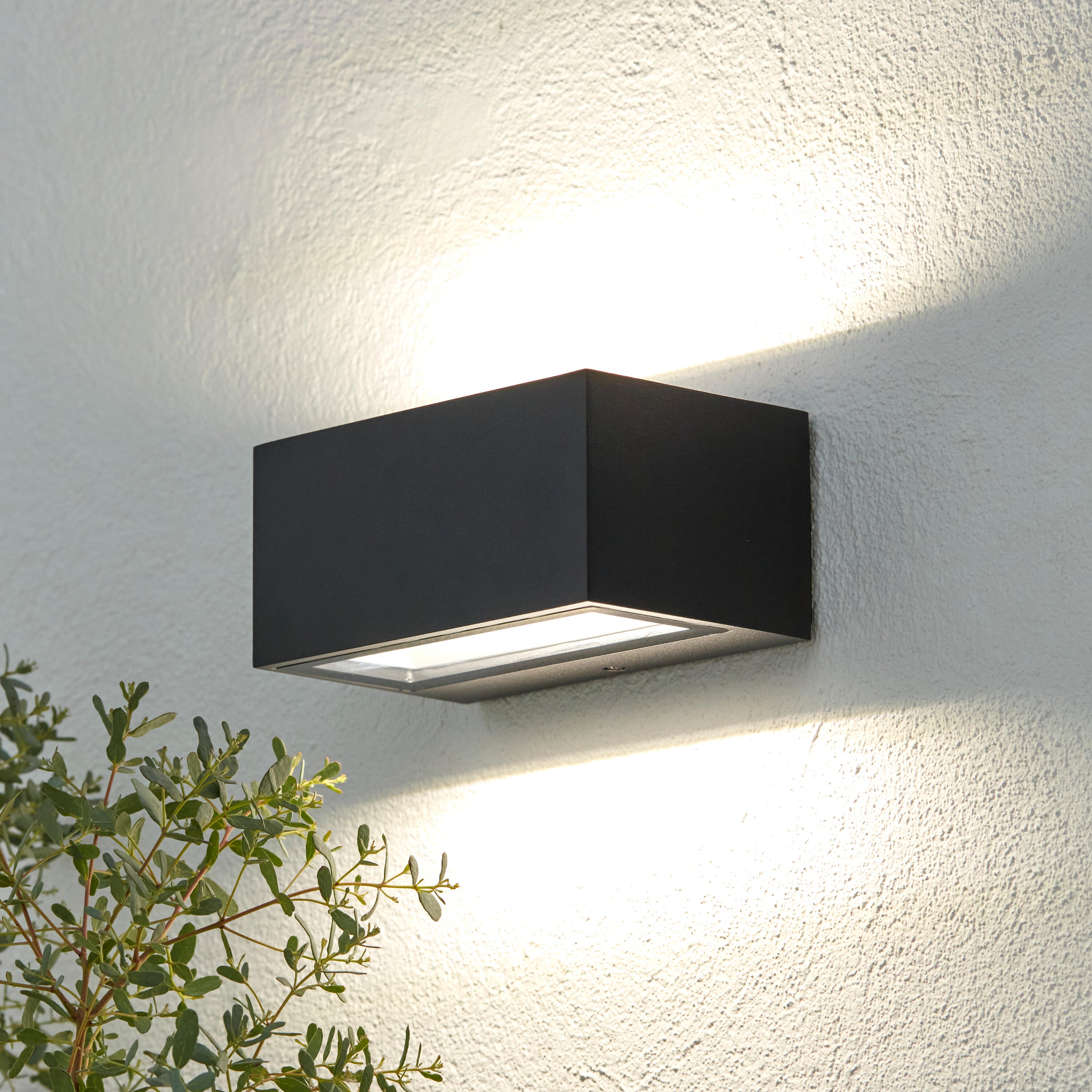 Candeeiro de parede Brandsen 900 lm 4000K ip54 vidro preto Inspire - 4