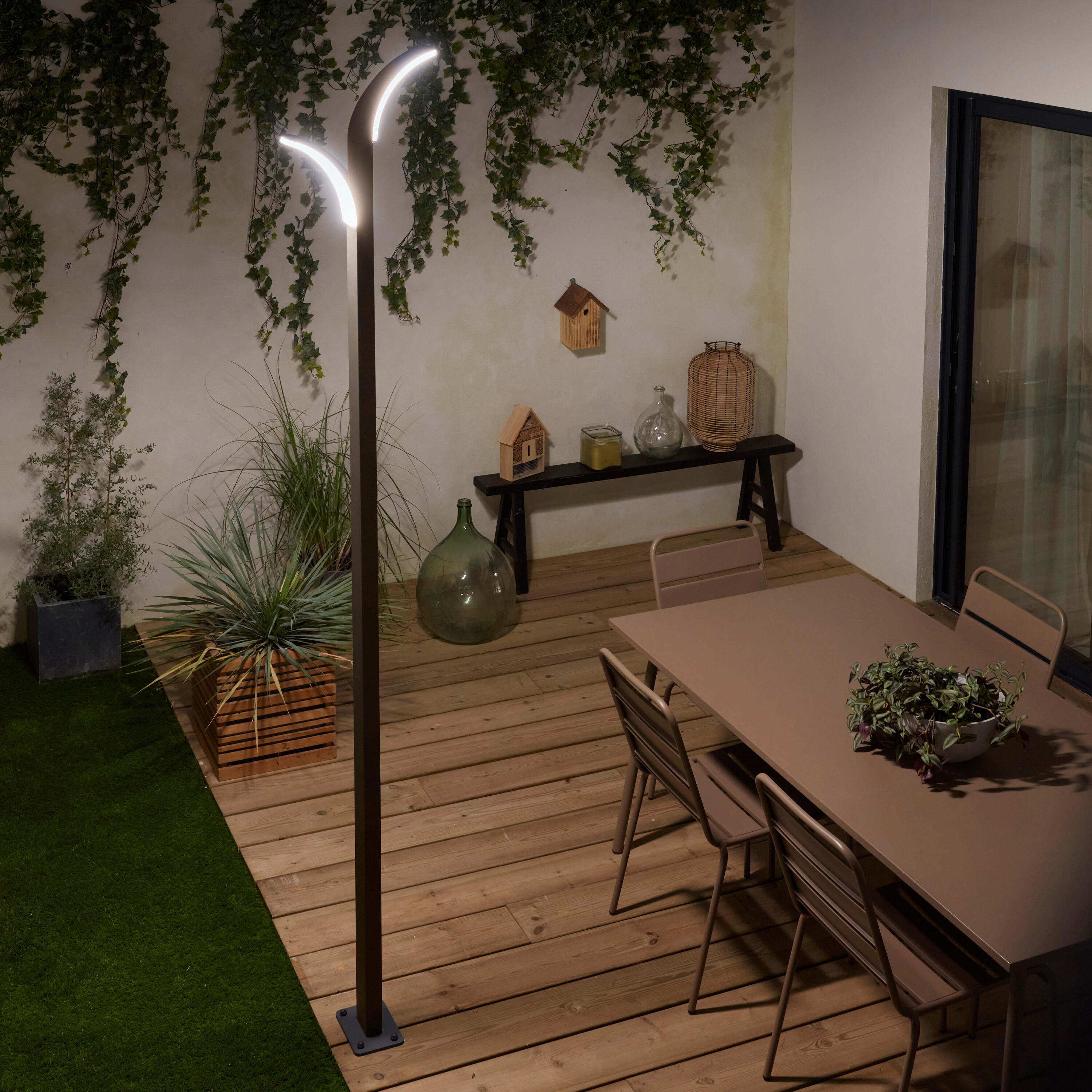 Lampadaire extérieur LED 2 têtes Lakko, 2 x 1500 Lumen, anthracite INSPIRE - 3