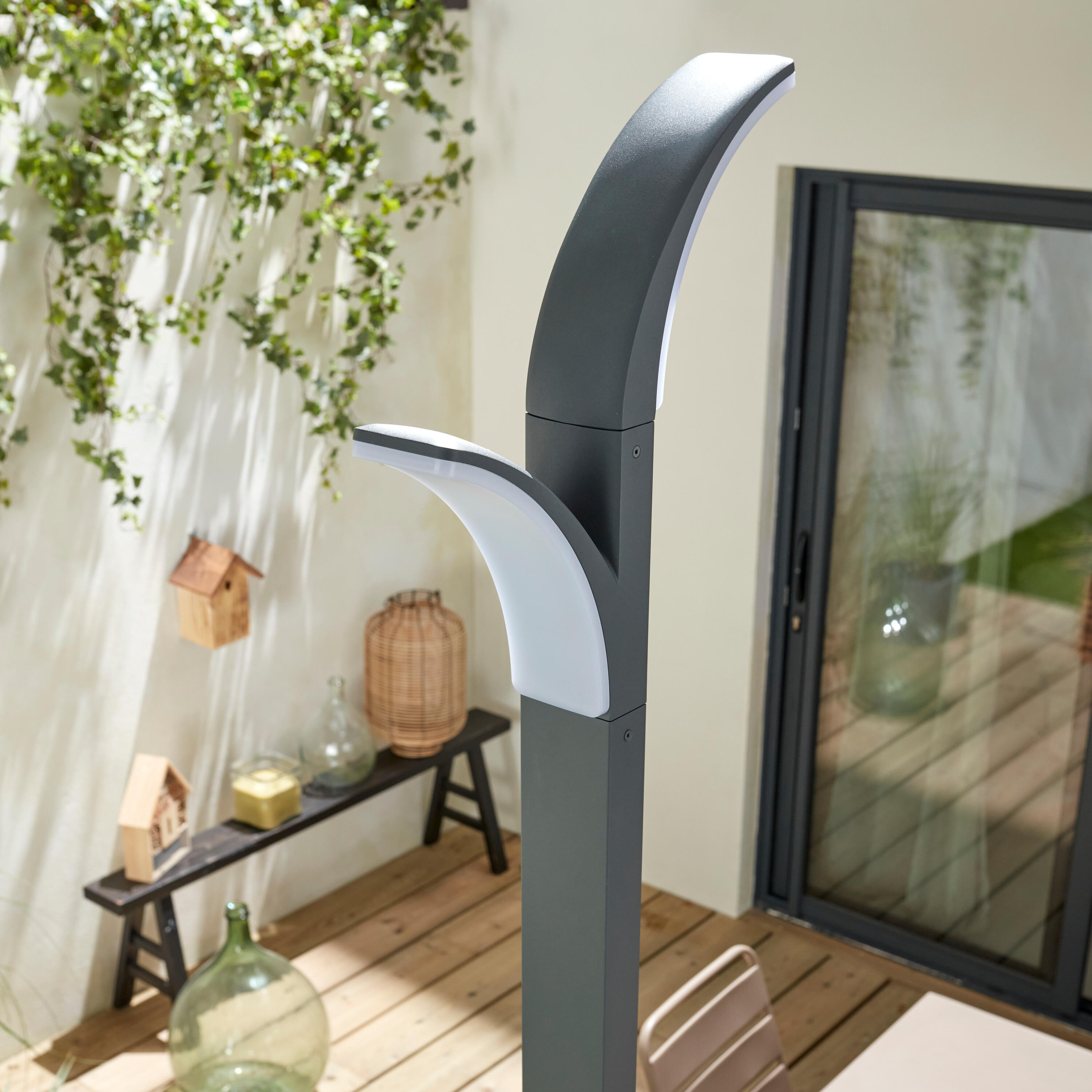 Lampadaire extérieur LED 2 têtes Lakko, 2 x 1500 Lumen, anthracite INSPIRE - 7