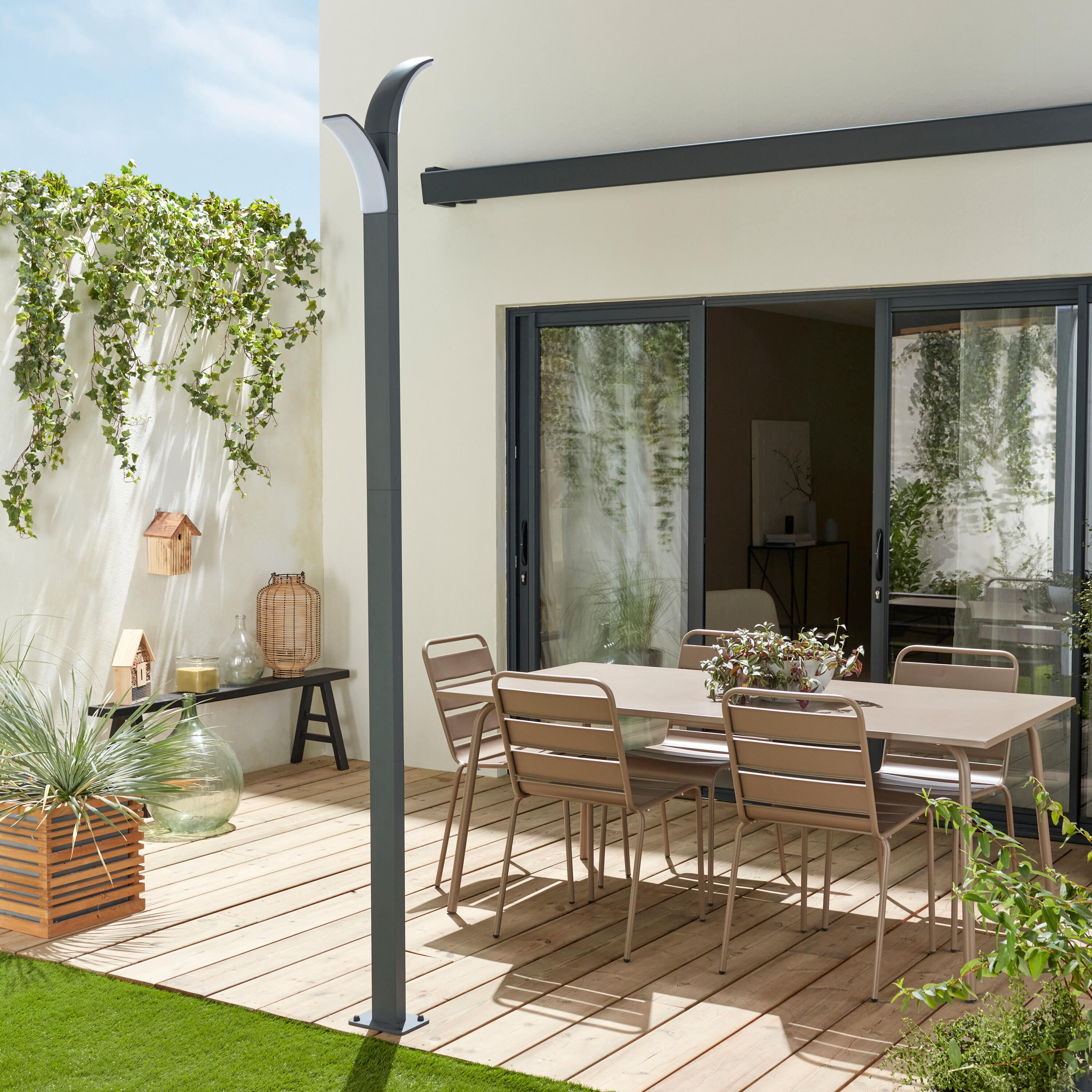 Lampadaire extérieur Led 2 têtes, 3000 Lumen anthracite Lakko INSPIRE - 2